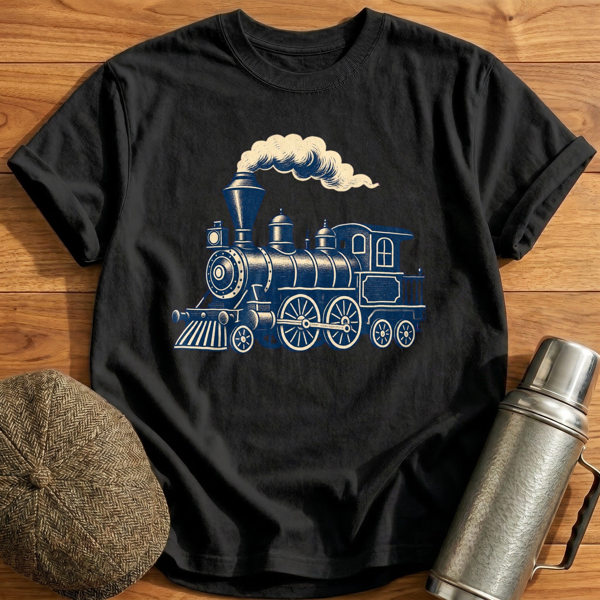 Steam Locomotive T-Shirt - Black