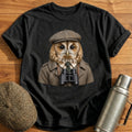 Tawny Owl Trainspotter With Binoculars T-Shirt - Black
