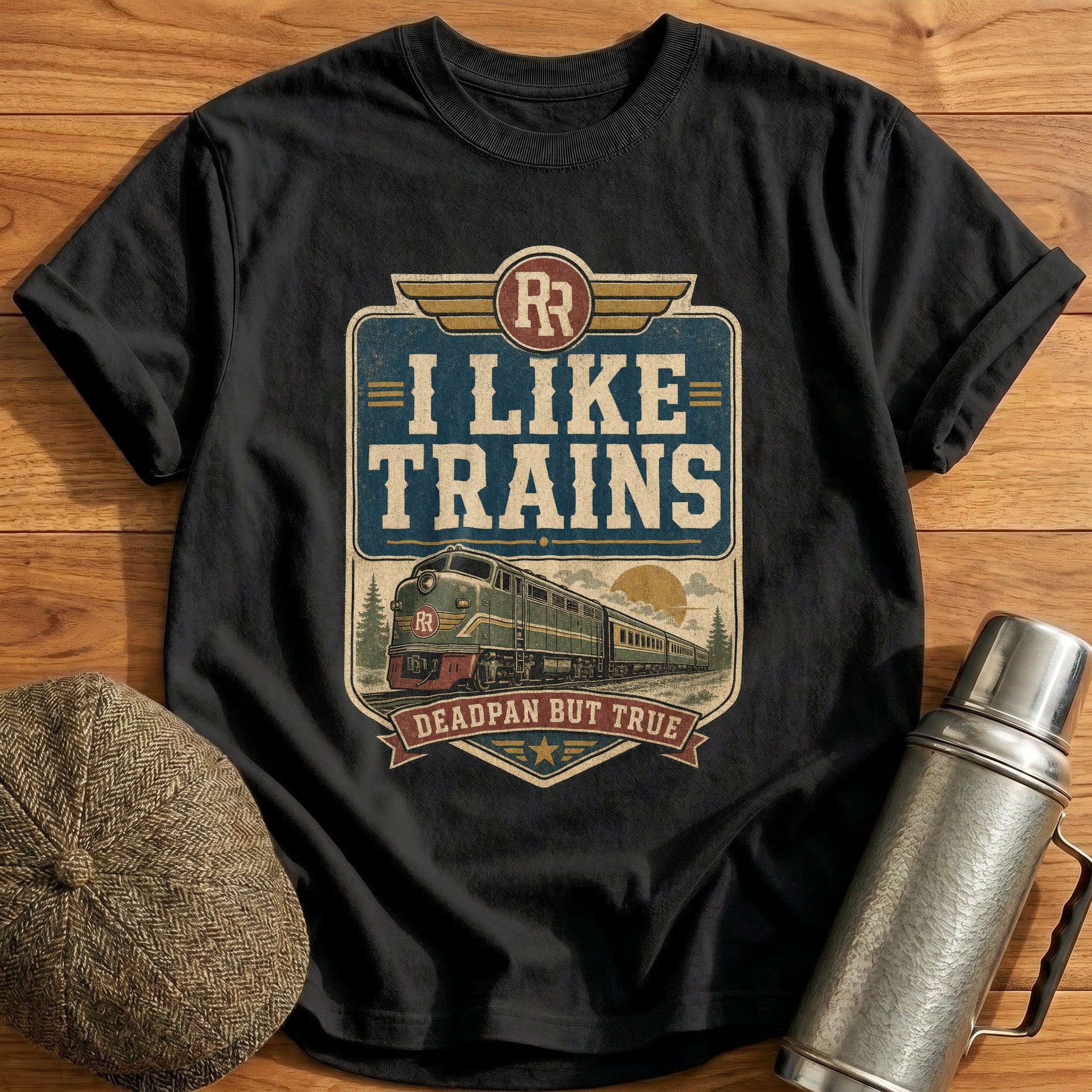 I Like Trains T-Shirt - Black