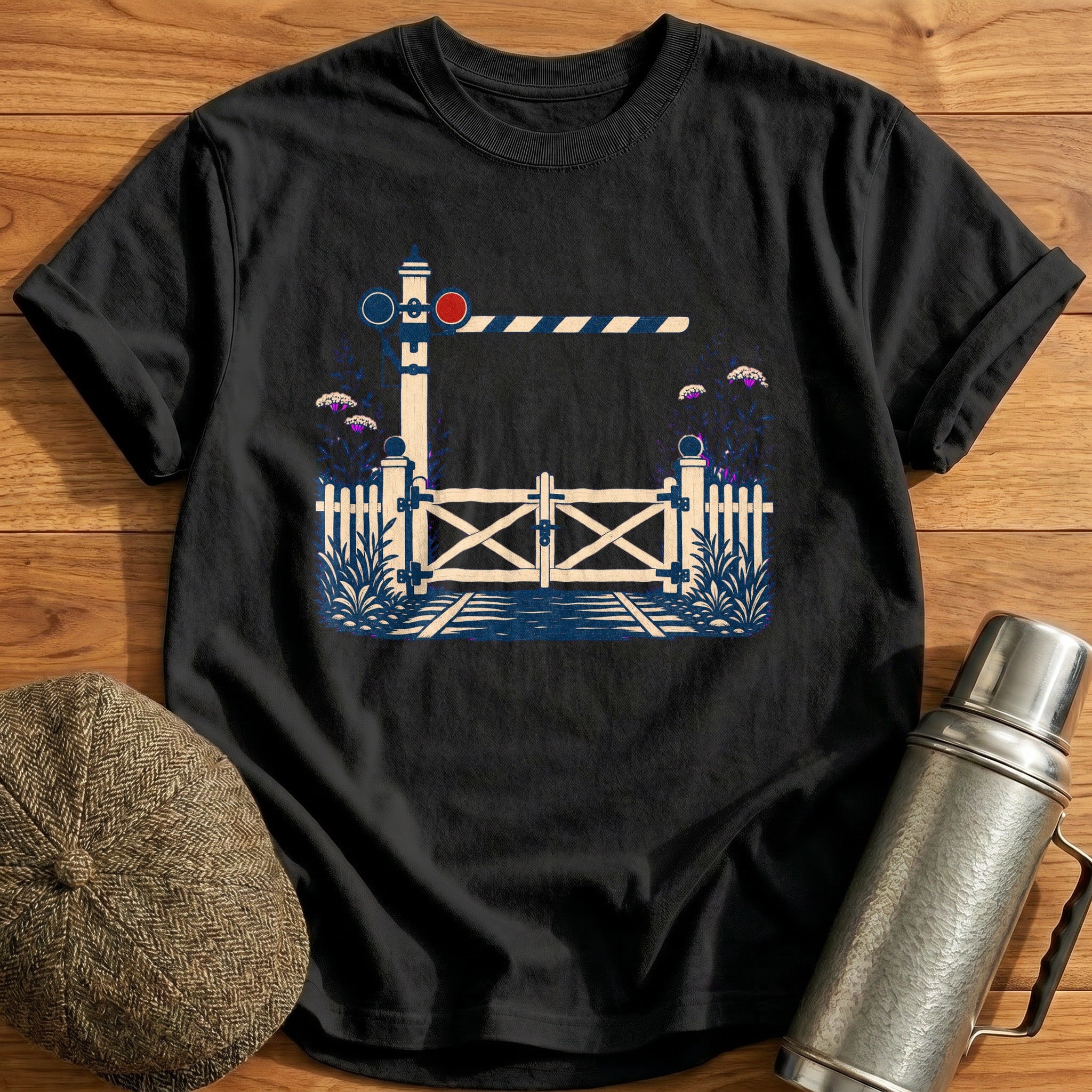Level-Crossing Gate T-Shirt - Black