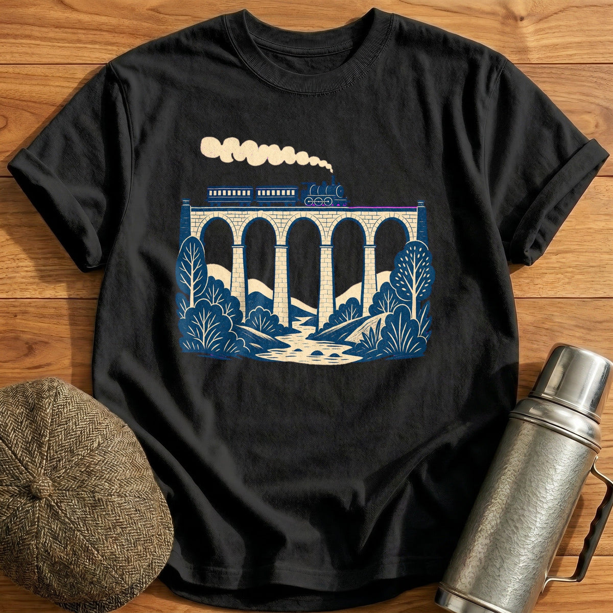 Railway Viaduct Kids T-Shirt - Black