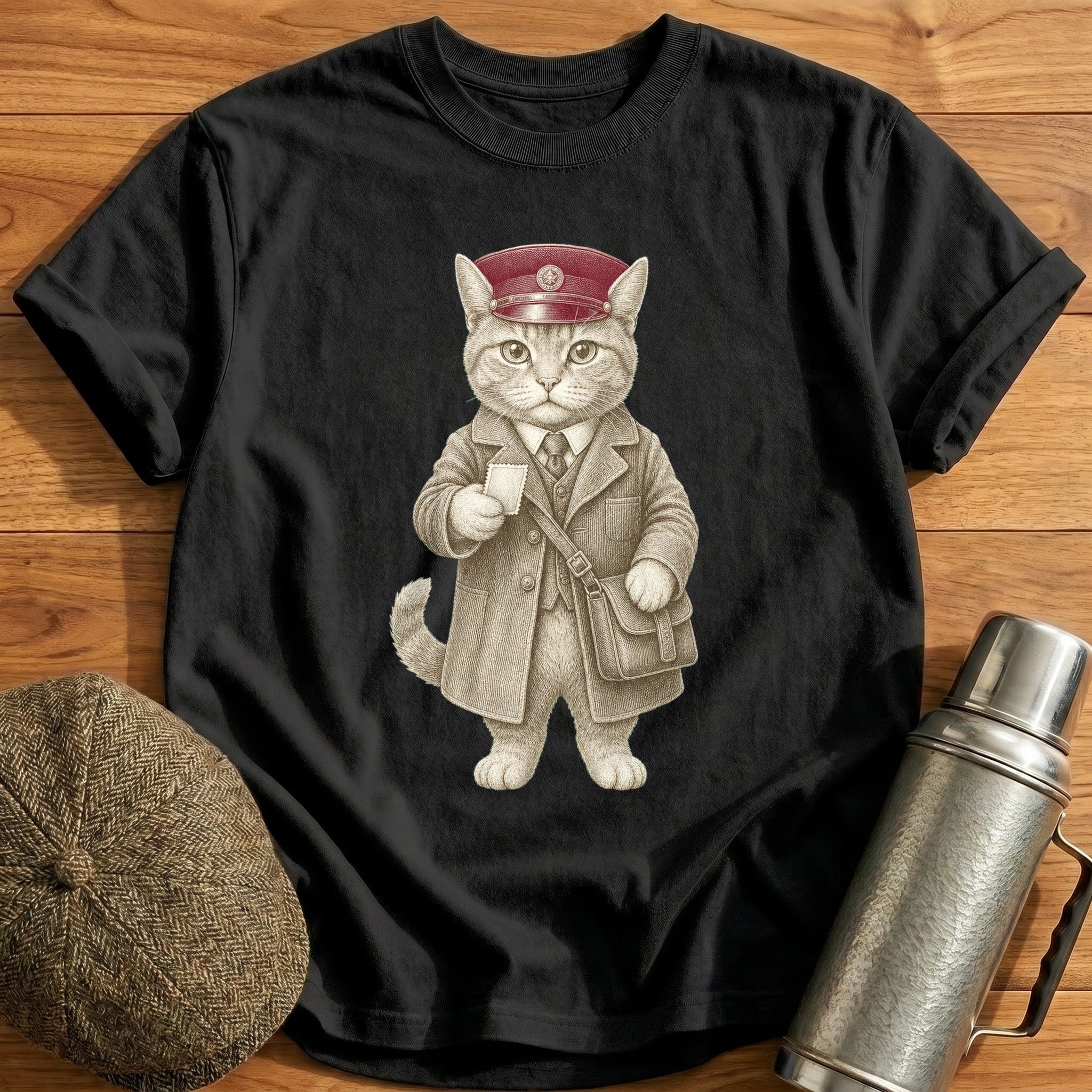 Cat Ticket Inspector T-Shirt - Black