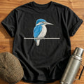 Kingfisher On A Signal Wire T-Shirt - Black