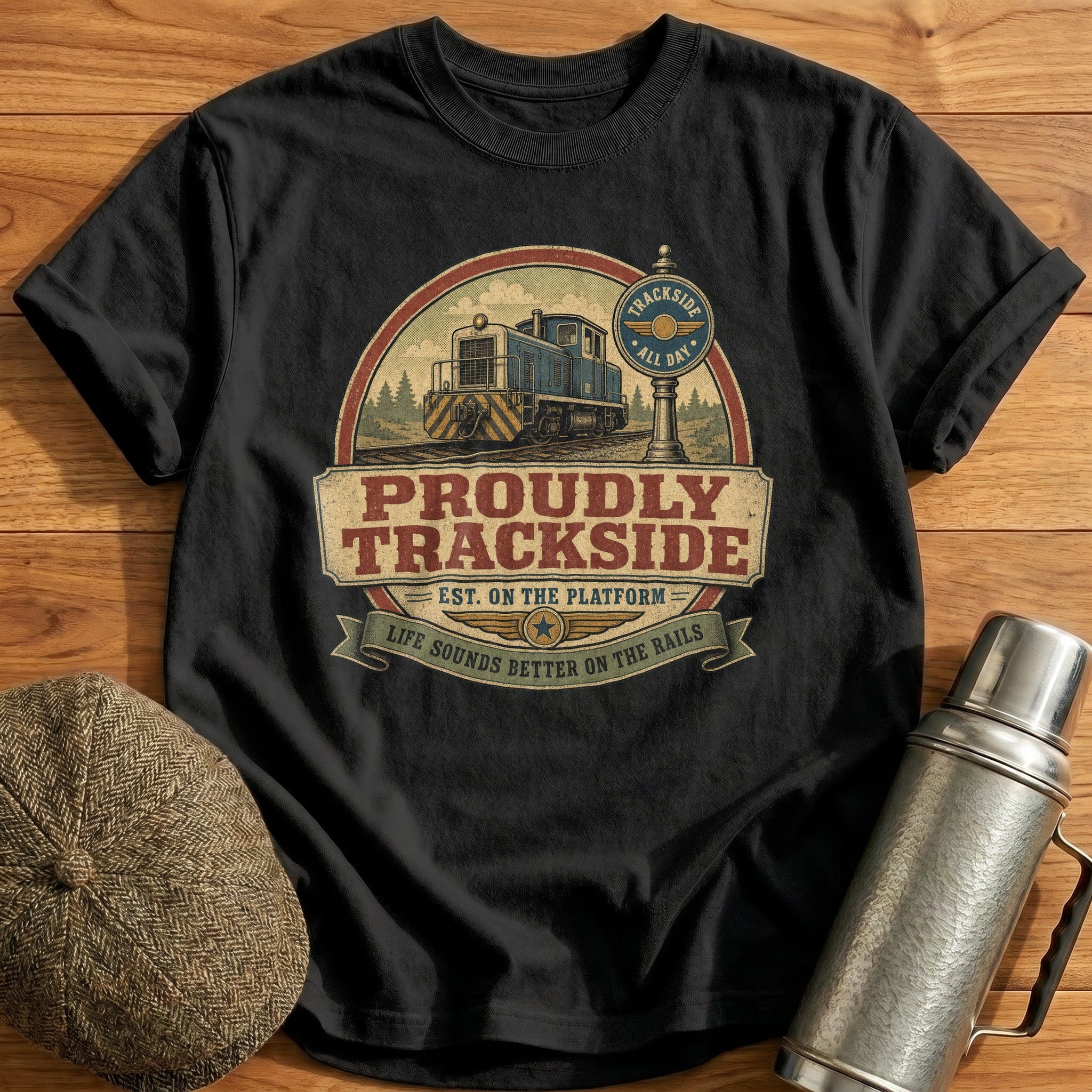 Proudly Trackside T-Shirt - Black