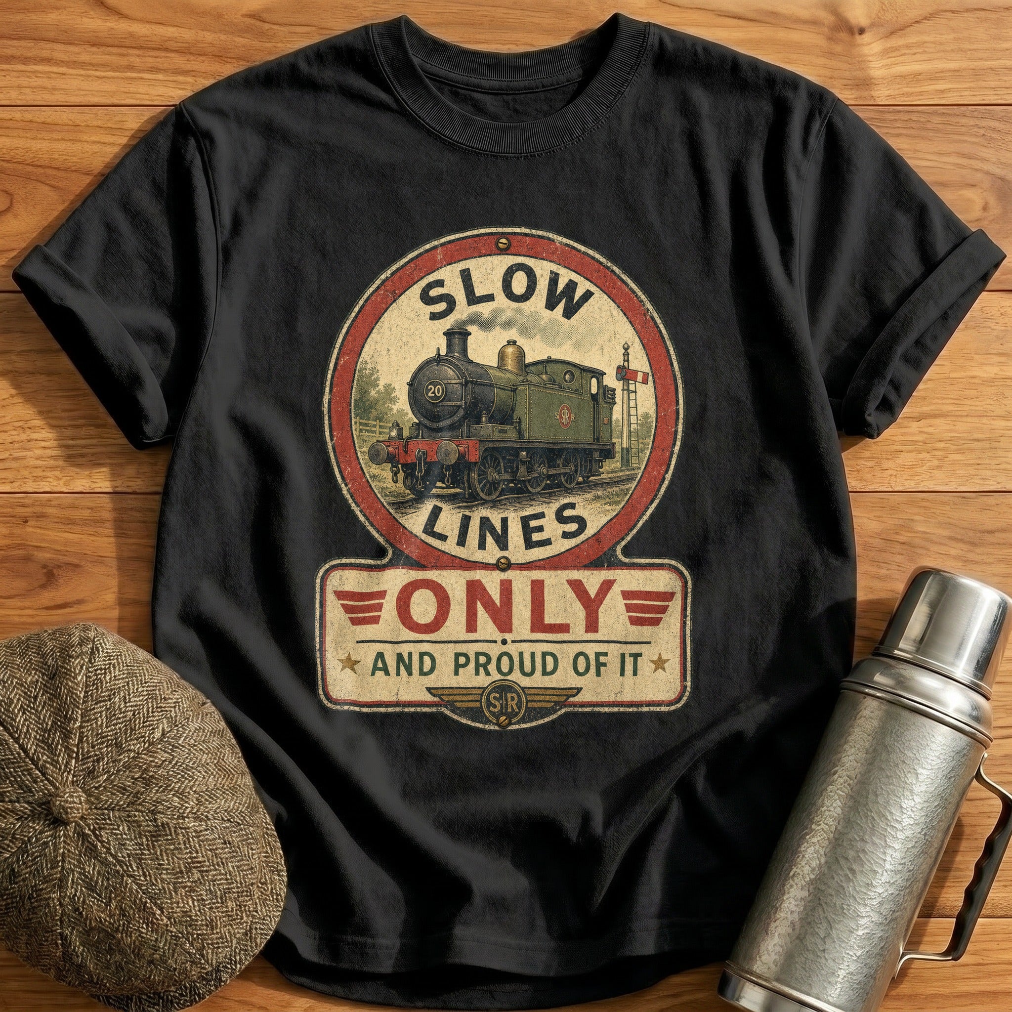 Slow Lines Only T-Shirt - Black