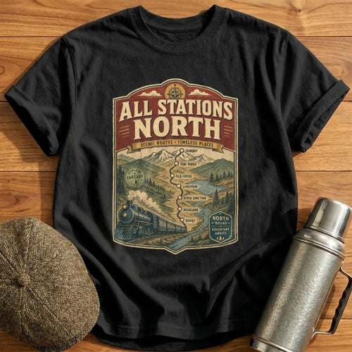 All Stations North II T-Shirt - Black