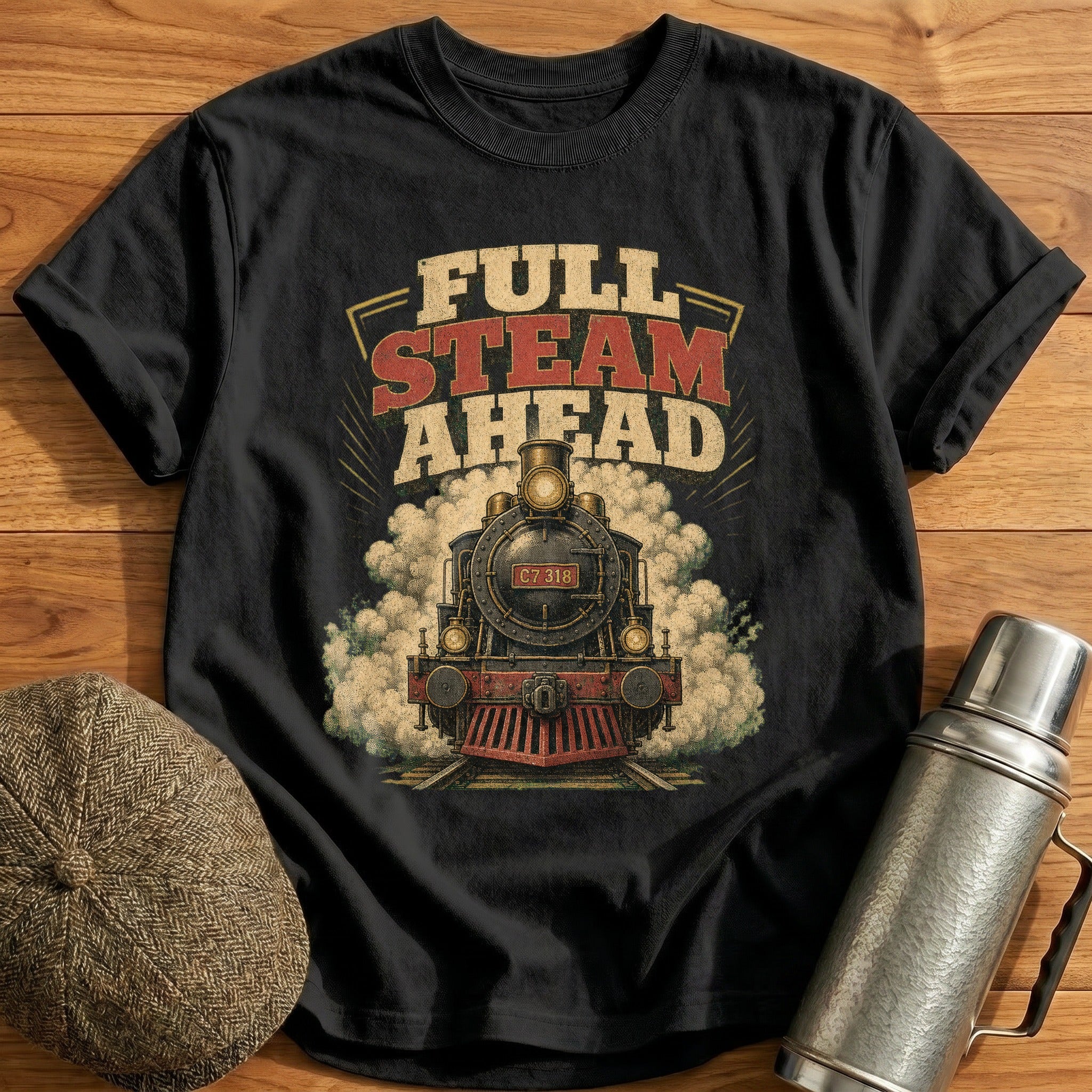 Full Steam Ahead II T-Shirt - Black