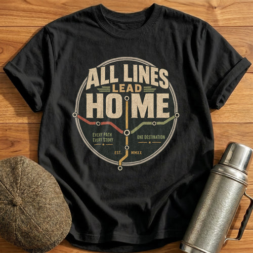 All Lines Lead Home T-Shirt - Black