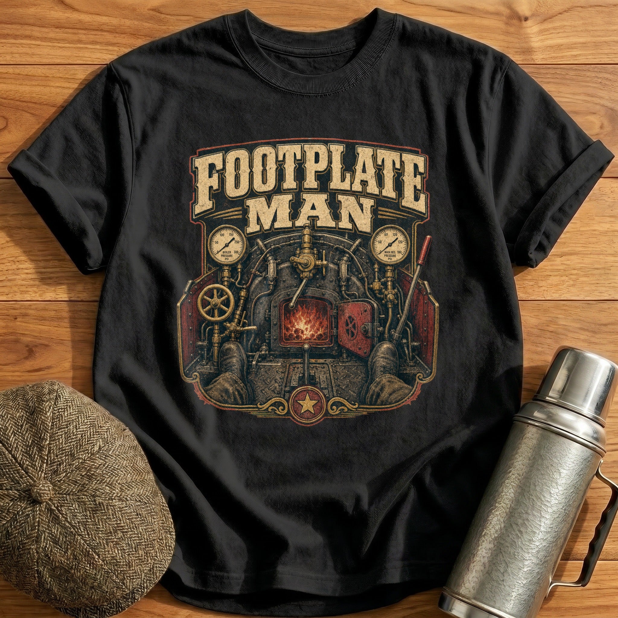 Footplate Man T-Shirt - Black