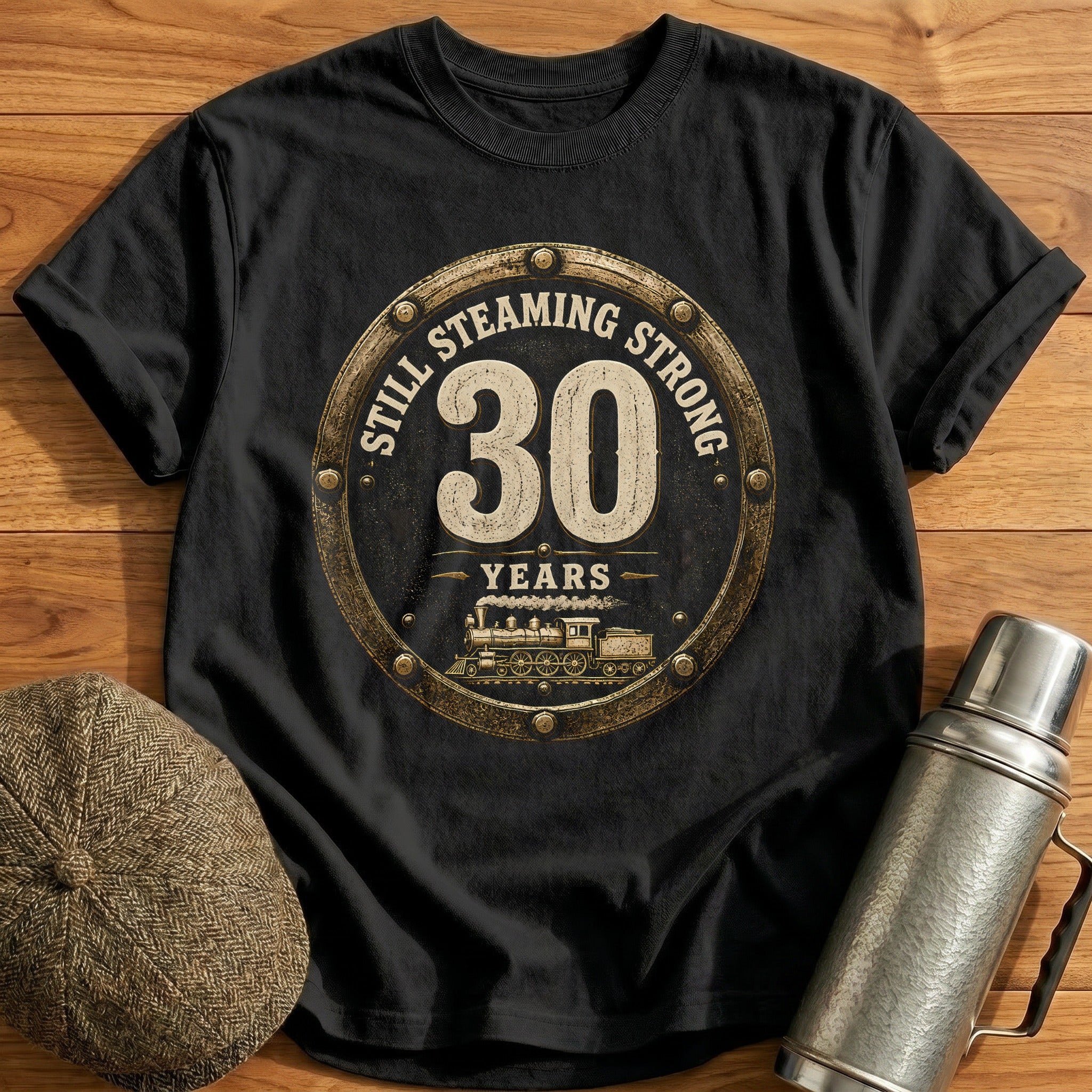 30 Still Steaming T-Shirt - Black