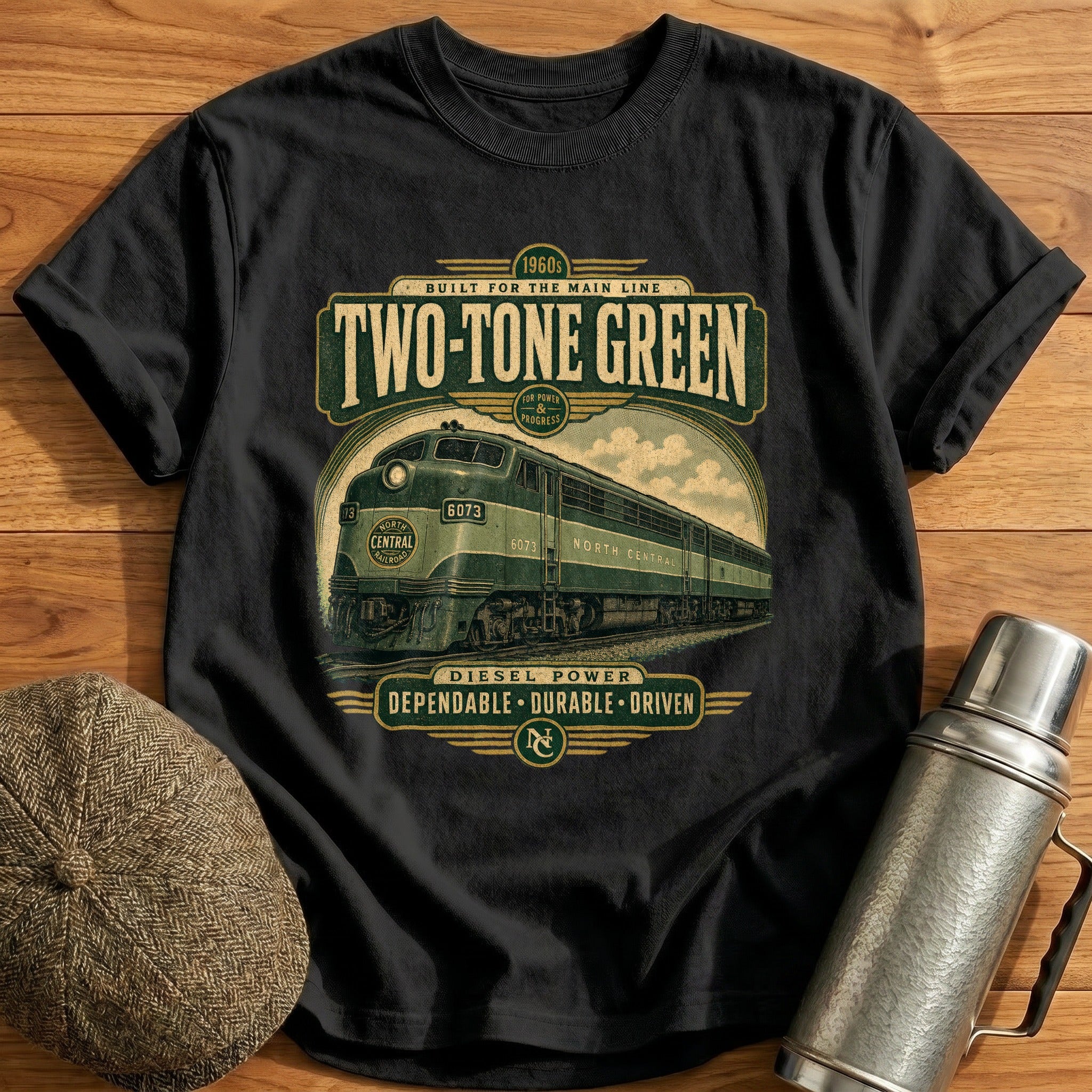 Two-tone Green T-Shirt - Black