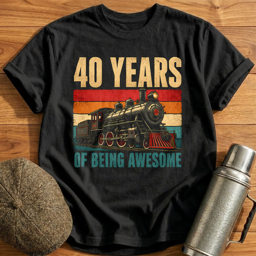 40 Being Awesome T-Shirt - Black