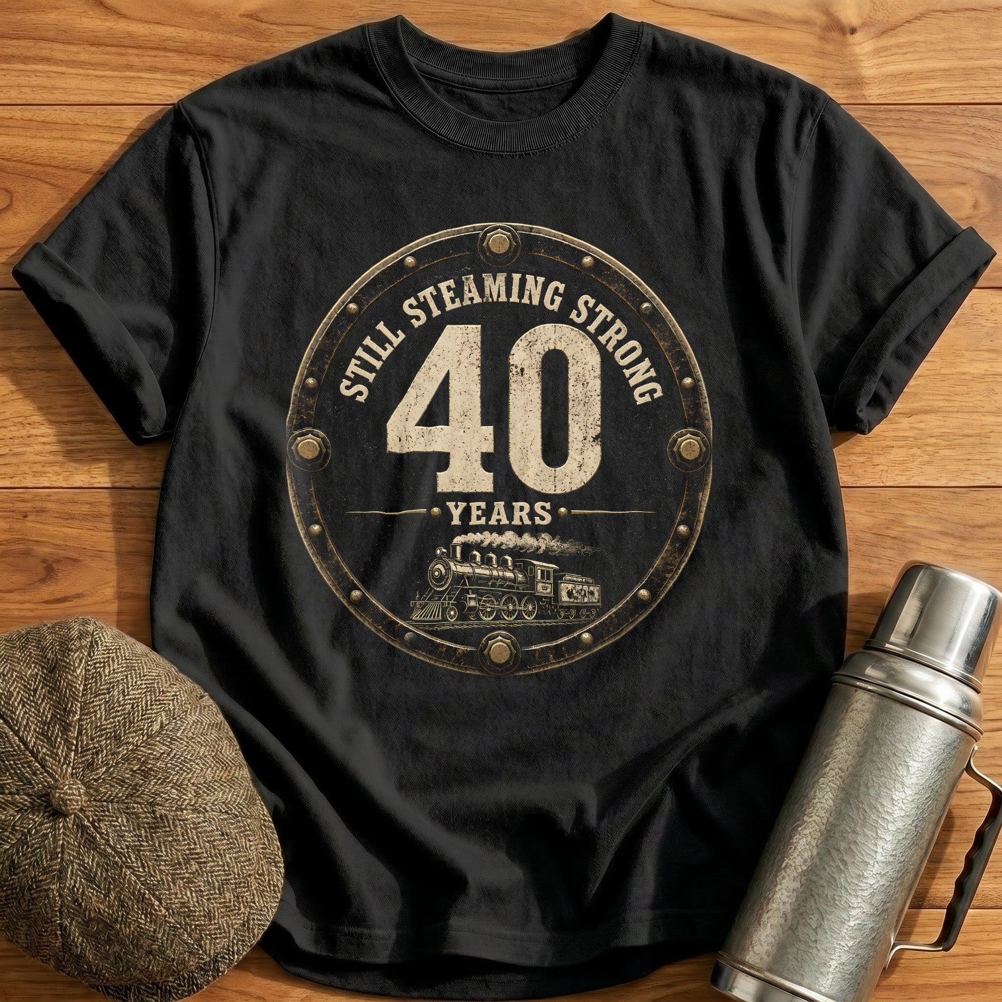 40 Still Steaming T-Shirt - Black