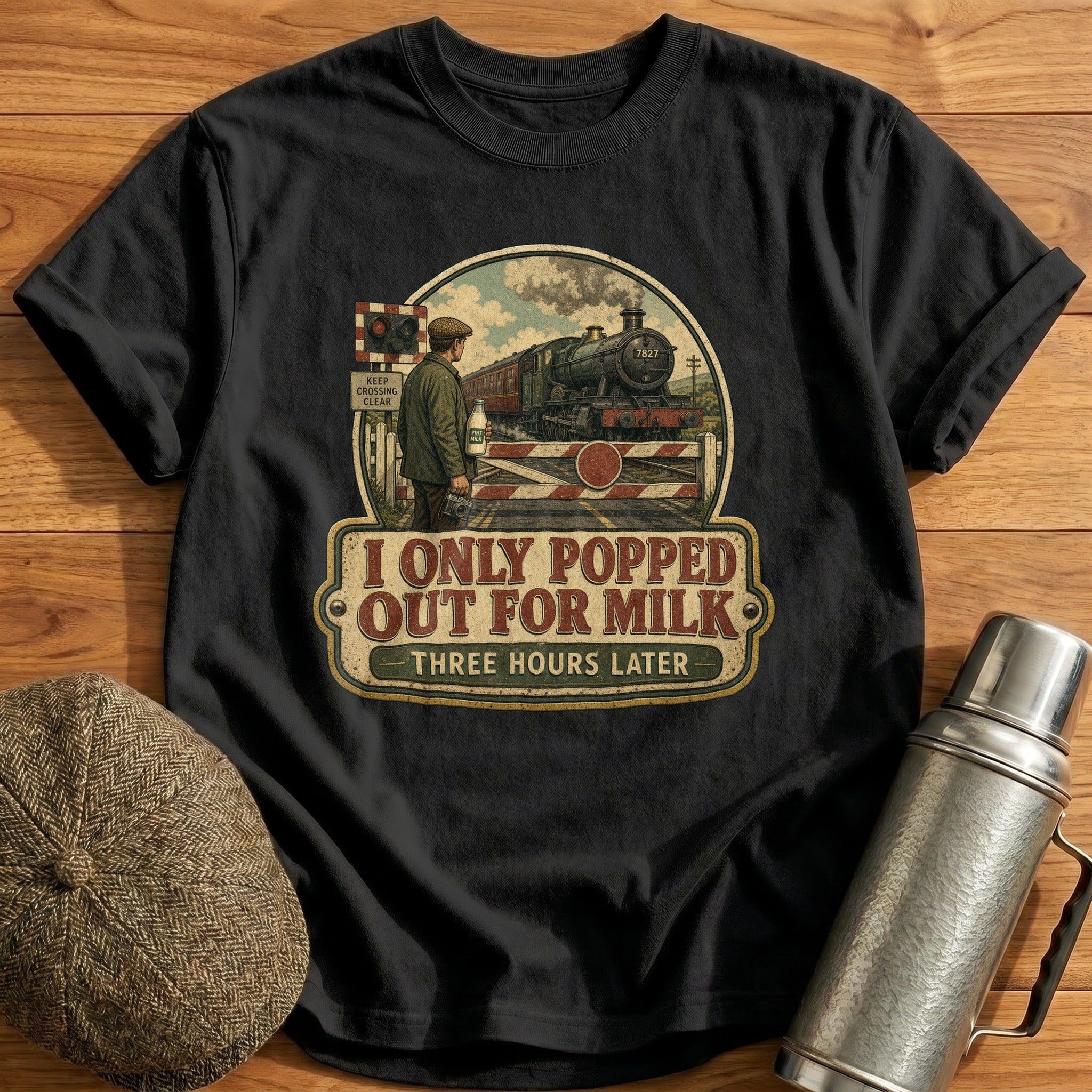 I Only Popped Out for Milk T-Shirt - Black