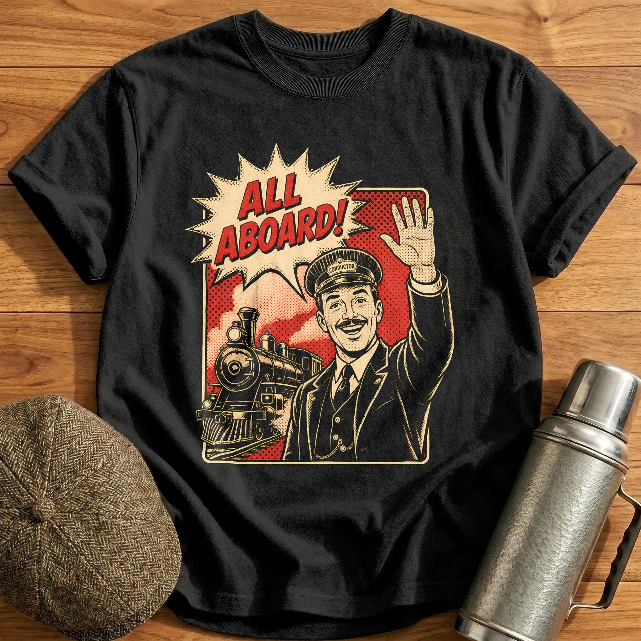 All Aboard Captain T-Shirt - Black