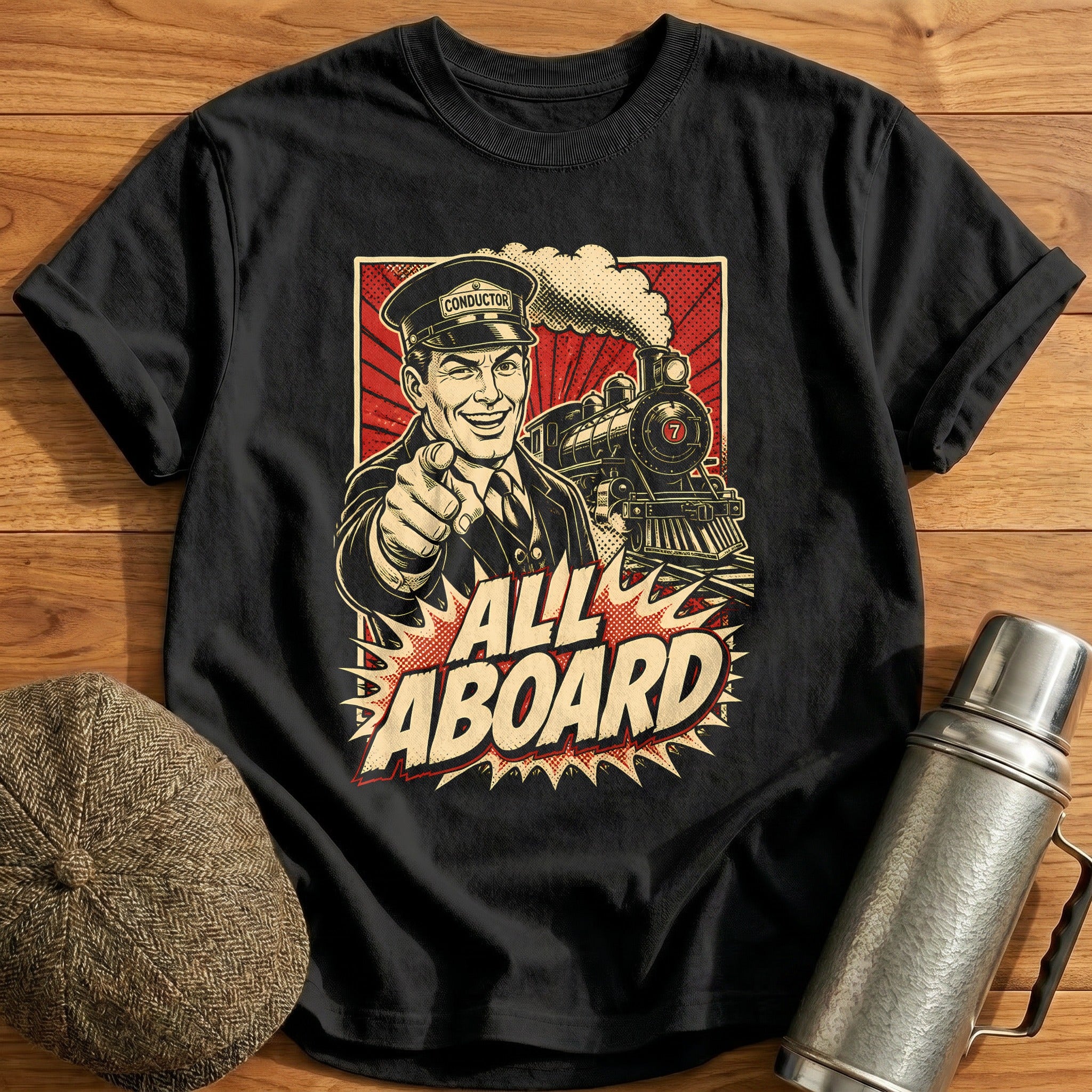 All Aboard Conductor T-Shirt - Black