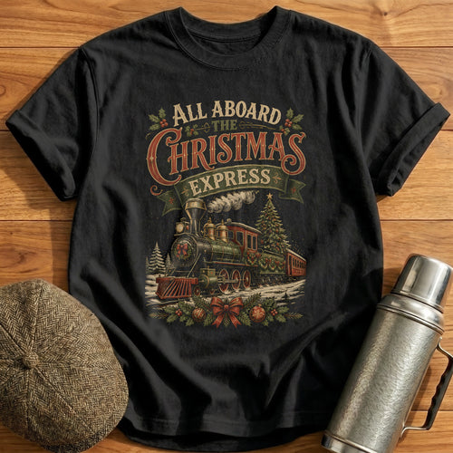 All Aboard The Christmas Express 72 T-Shirt - Black