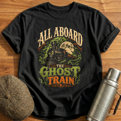 All Aboard The Ghost Train T-Shirt - Black