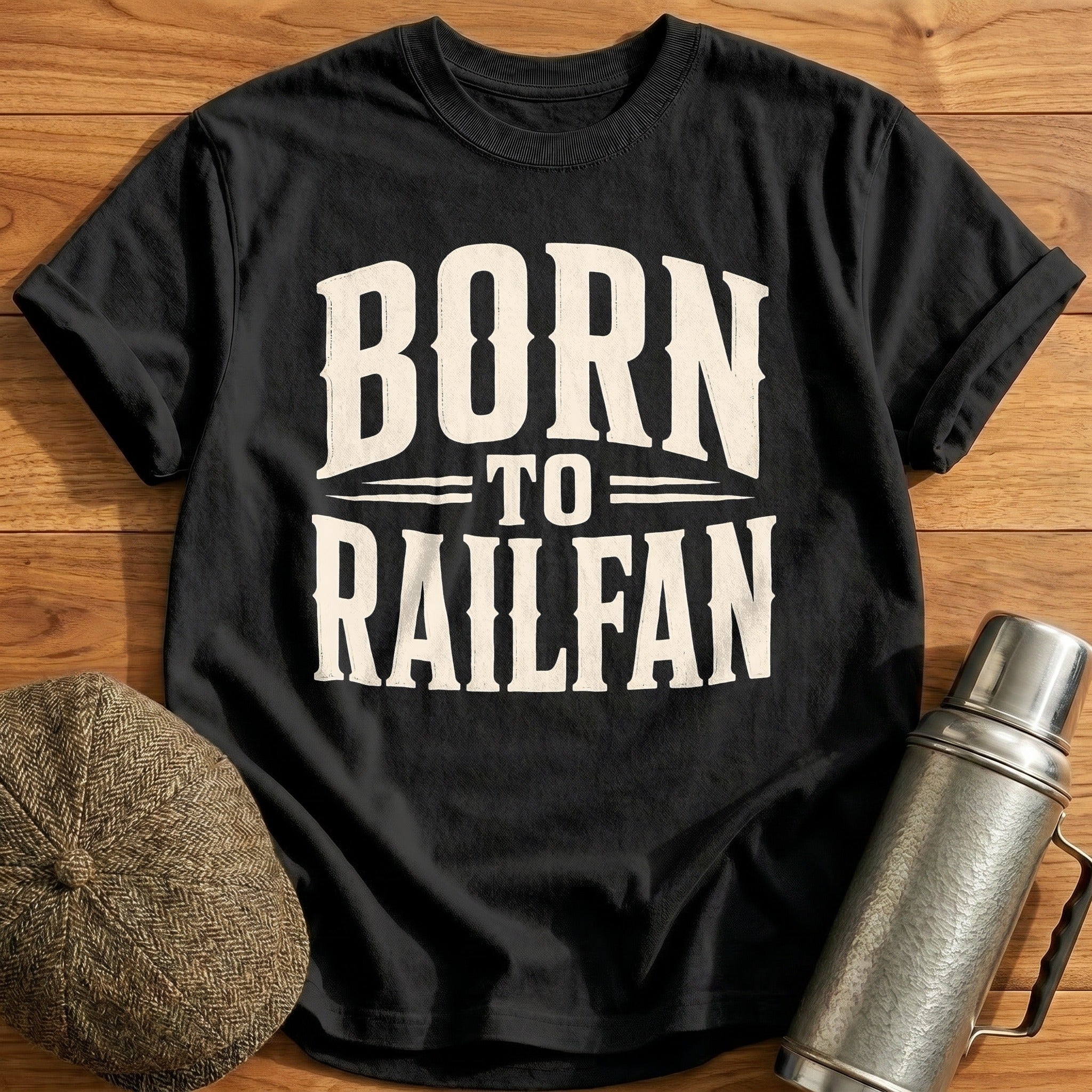 Born To Railfan Train Enthusiast - Black