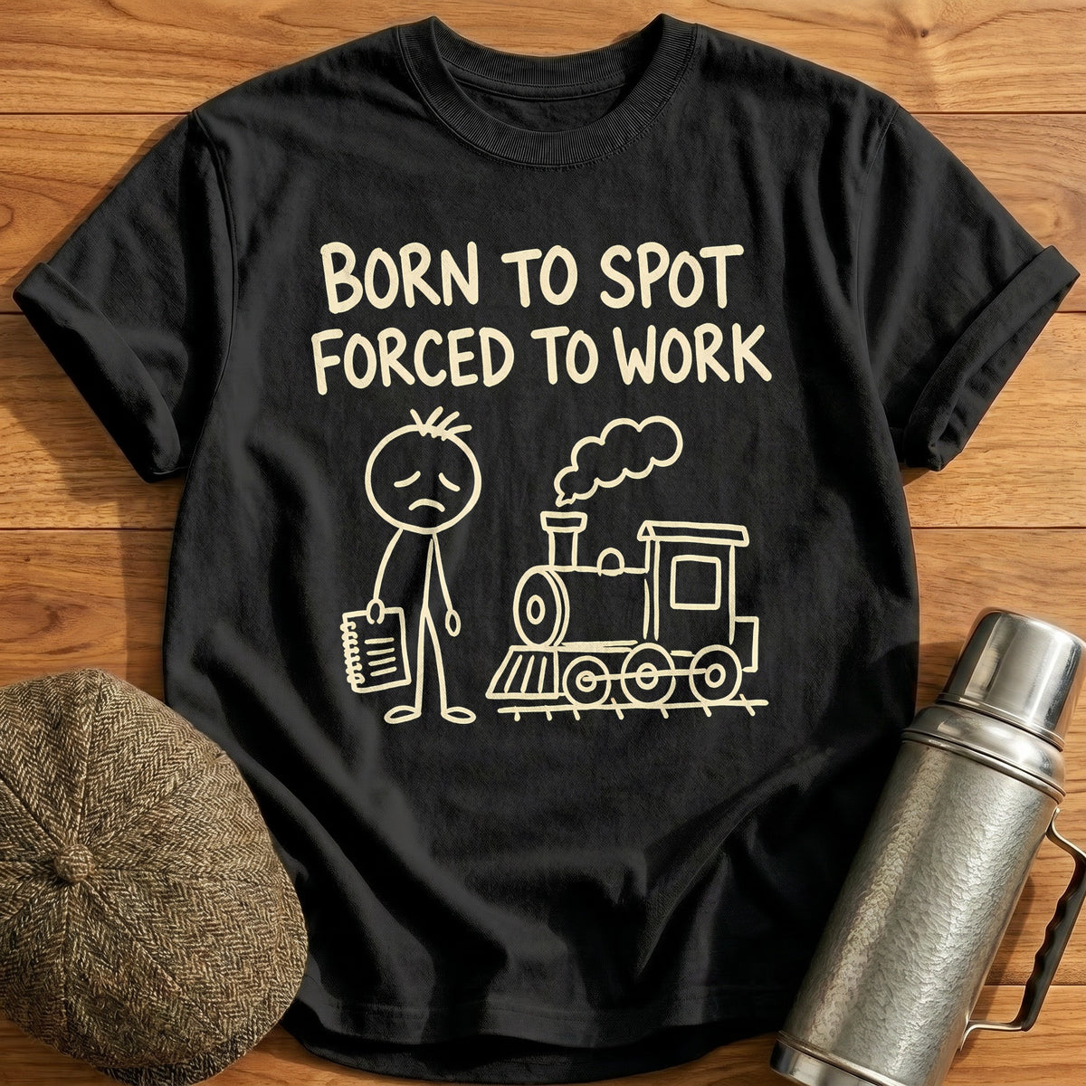 Born To Spot Forced To Work 13 T-Shirt - Black