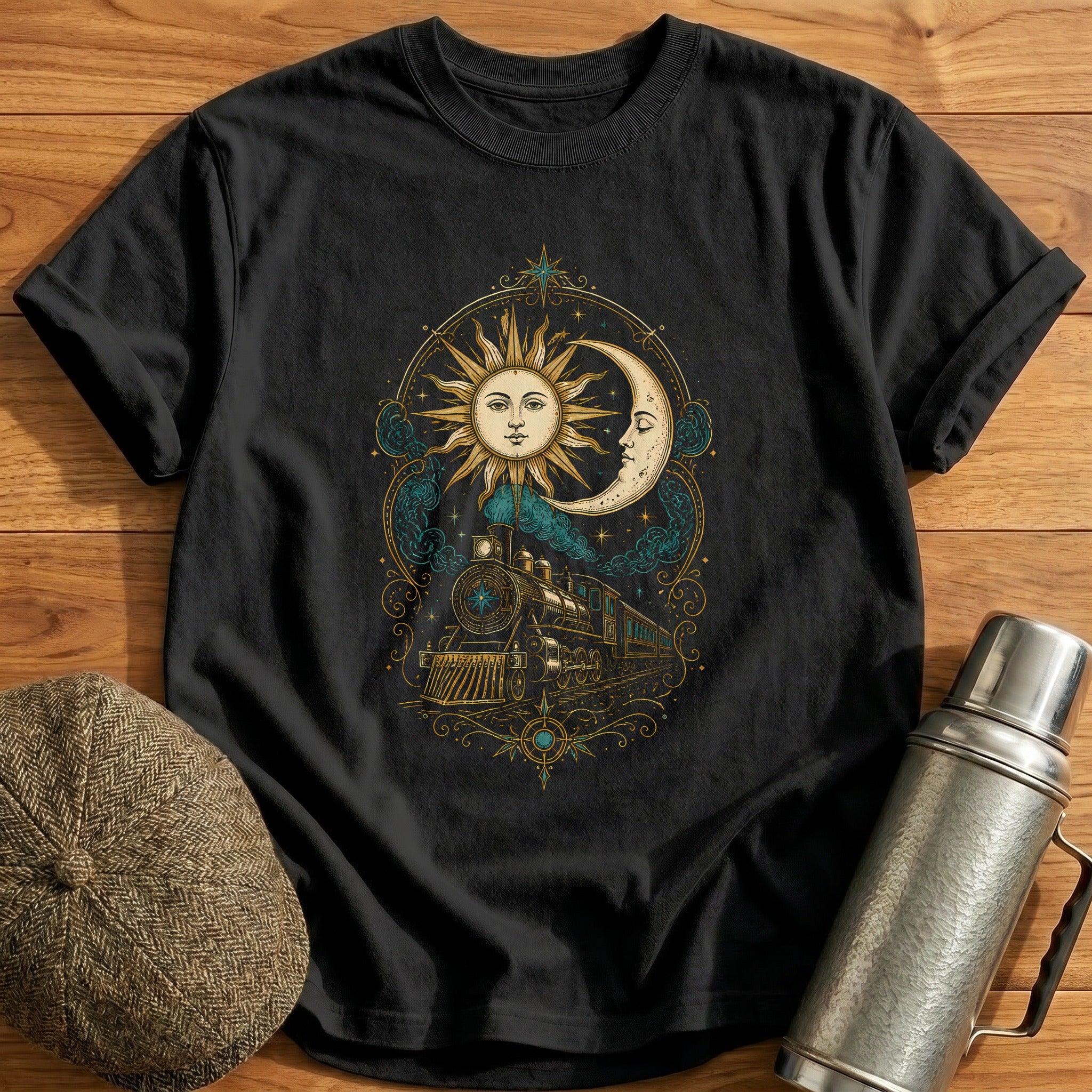 Celestial Rails T-Shirt - Black