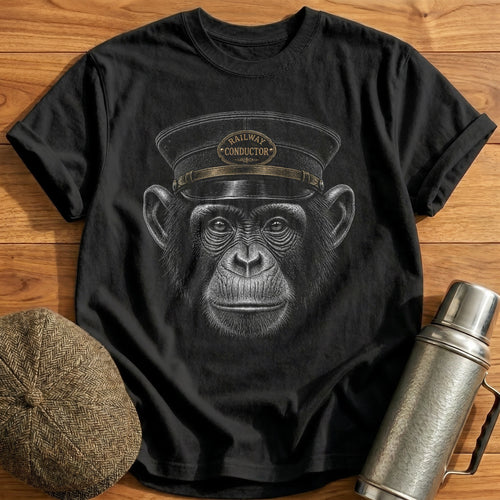 Chimp Conductor Warm Amber T-Shirt - Black