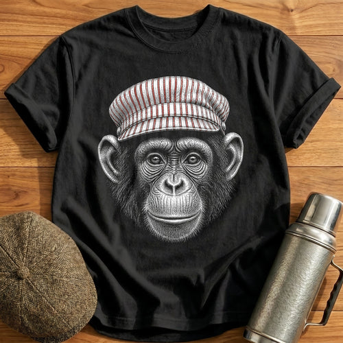 Chimp Engineer Muted Red T-Shirt - Black
