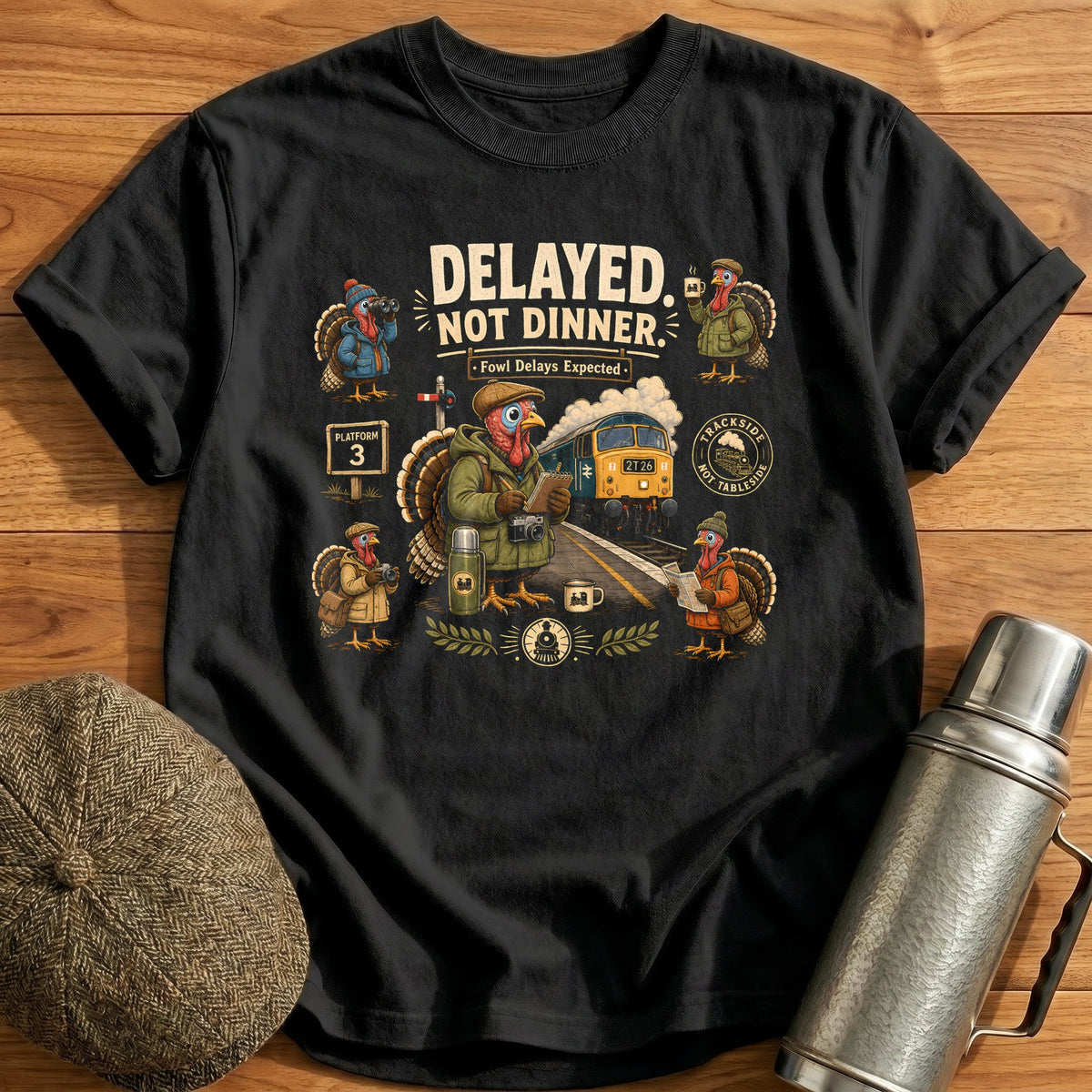 Delayed Not Dinner Fowl Delays Expected 12 T-Shirt - Black