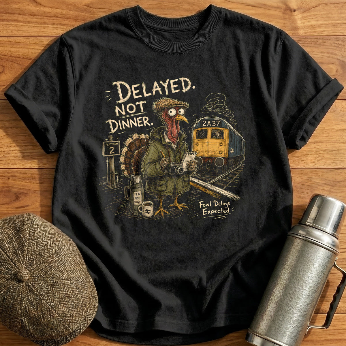 Delayed Not Dinner Fowl Delays Expected 3 T-Shirt - Black