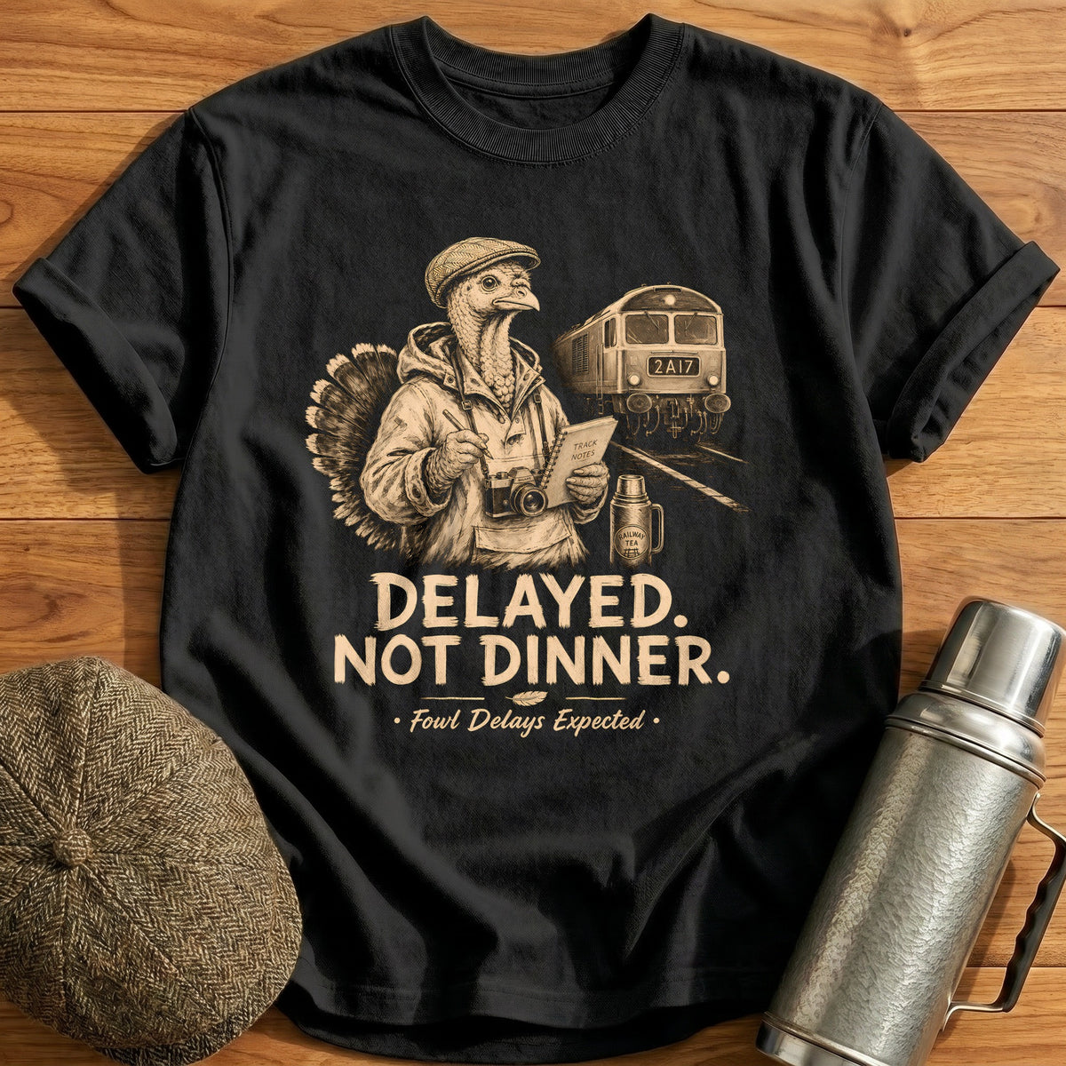 Delayed Not Dinner Fowl Delays Expected 7 T-Shirt - Black