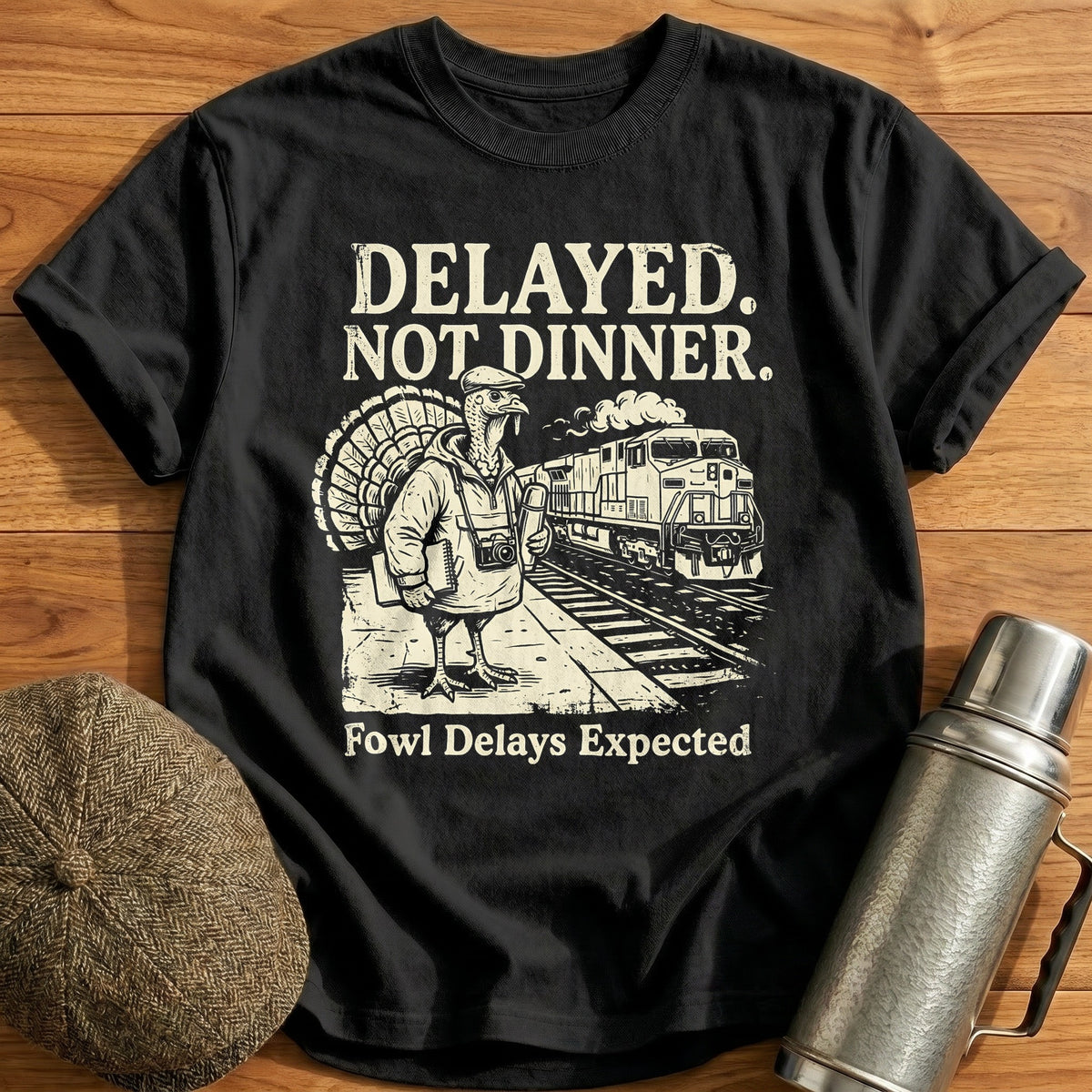 Delayed Not Dinner Fowl Delays Expected 9 T-Shirt - Black