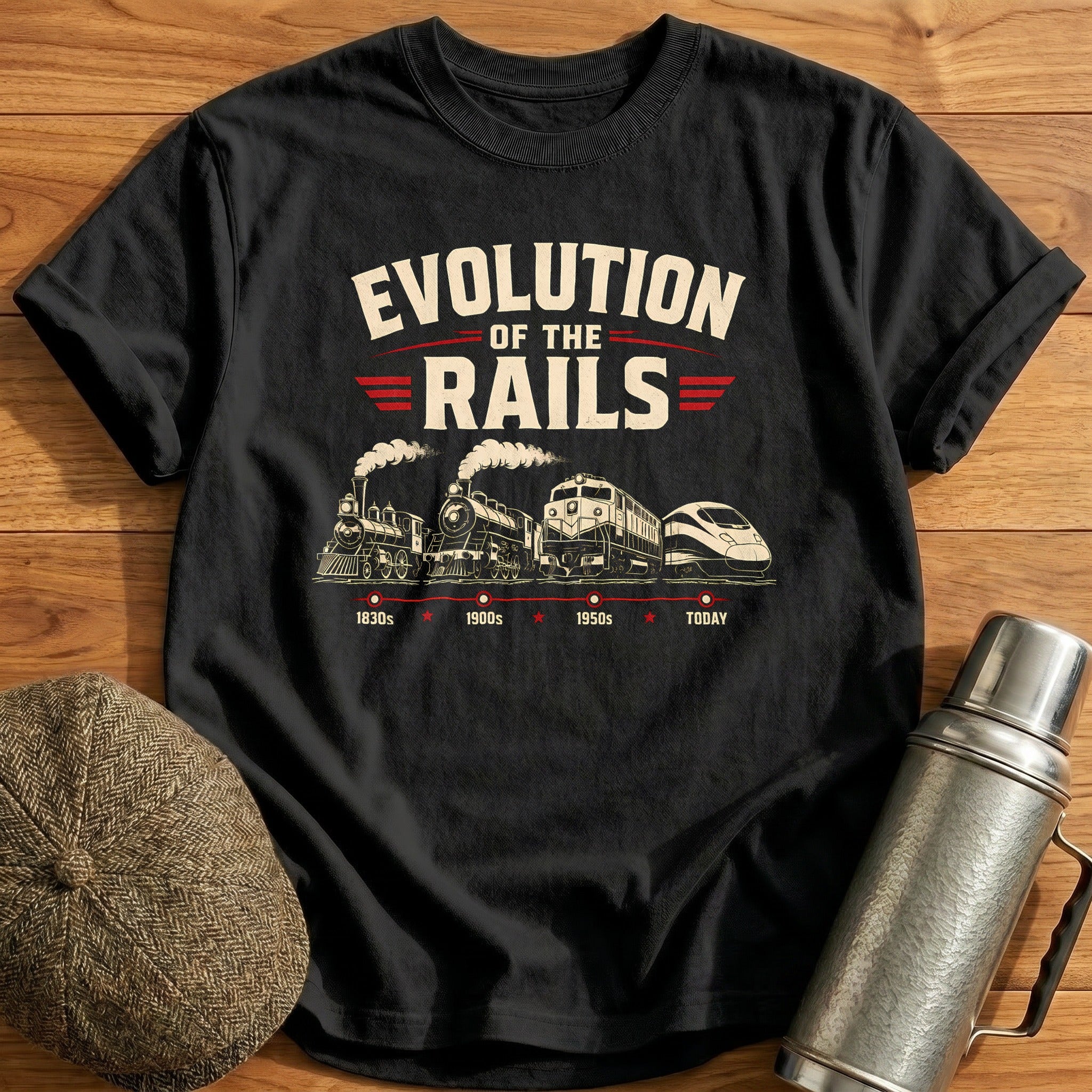 Evolution of the Rails T-Shirt - Black