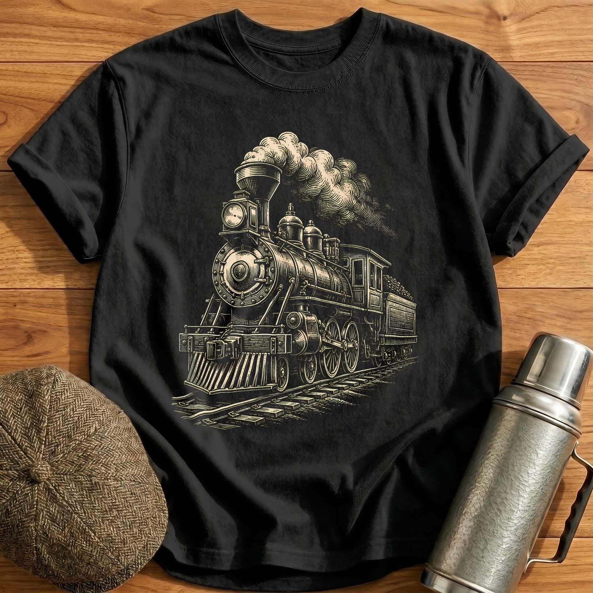 Golden Hour Steamer T-Shirt - Black