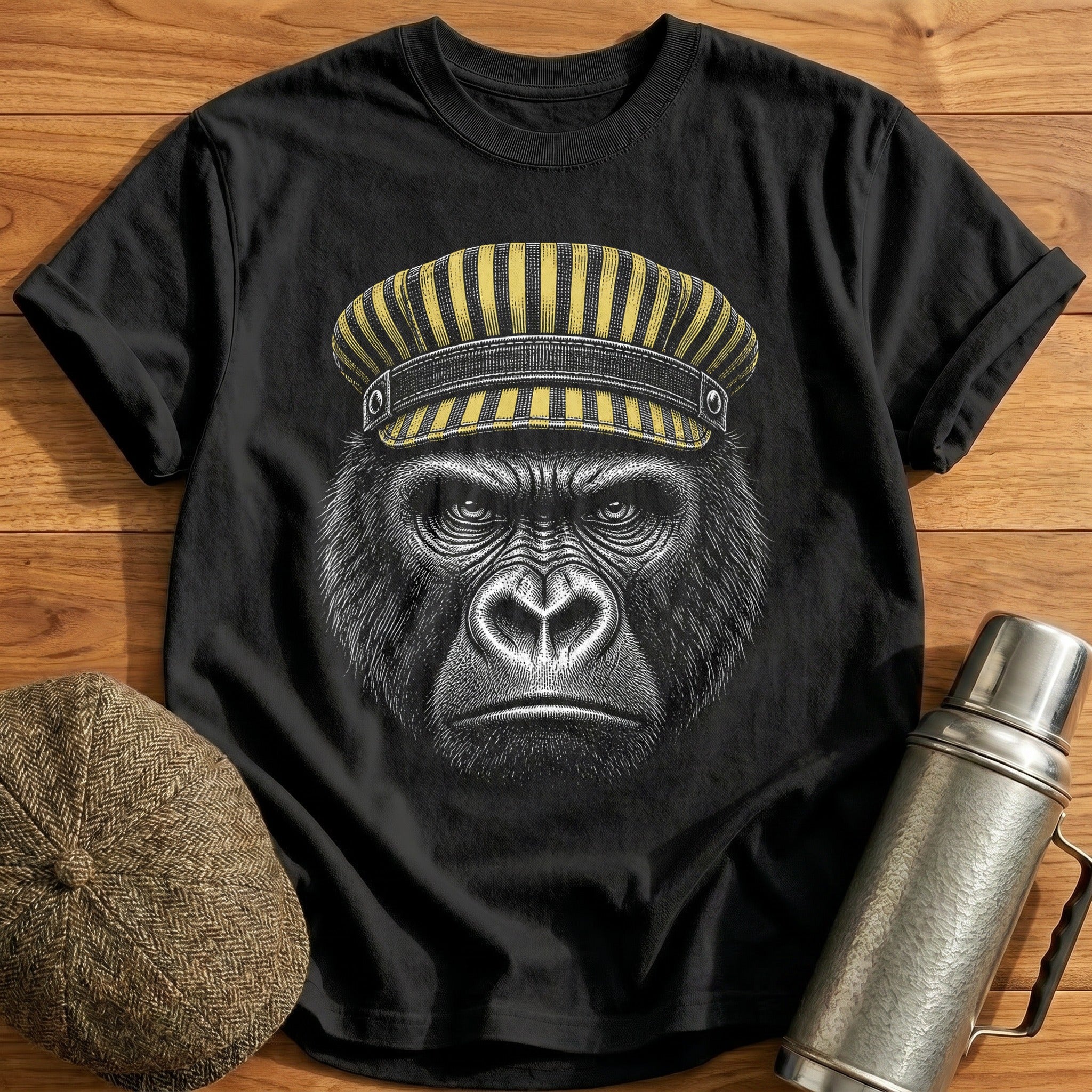 Gorilla Engineer Pale Yellow T-Shirt - Black