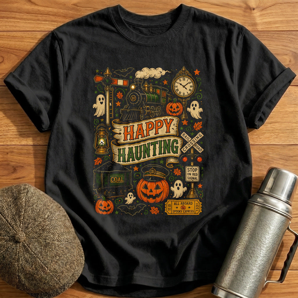 Happy Haunting Doodle 36 Kids T-Shirt - Black
