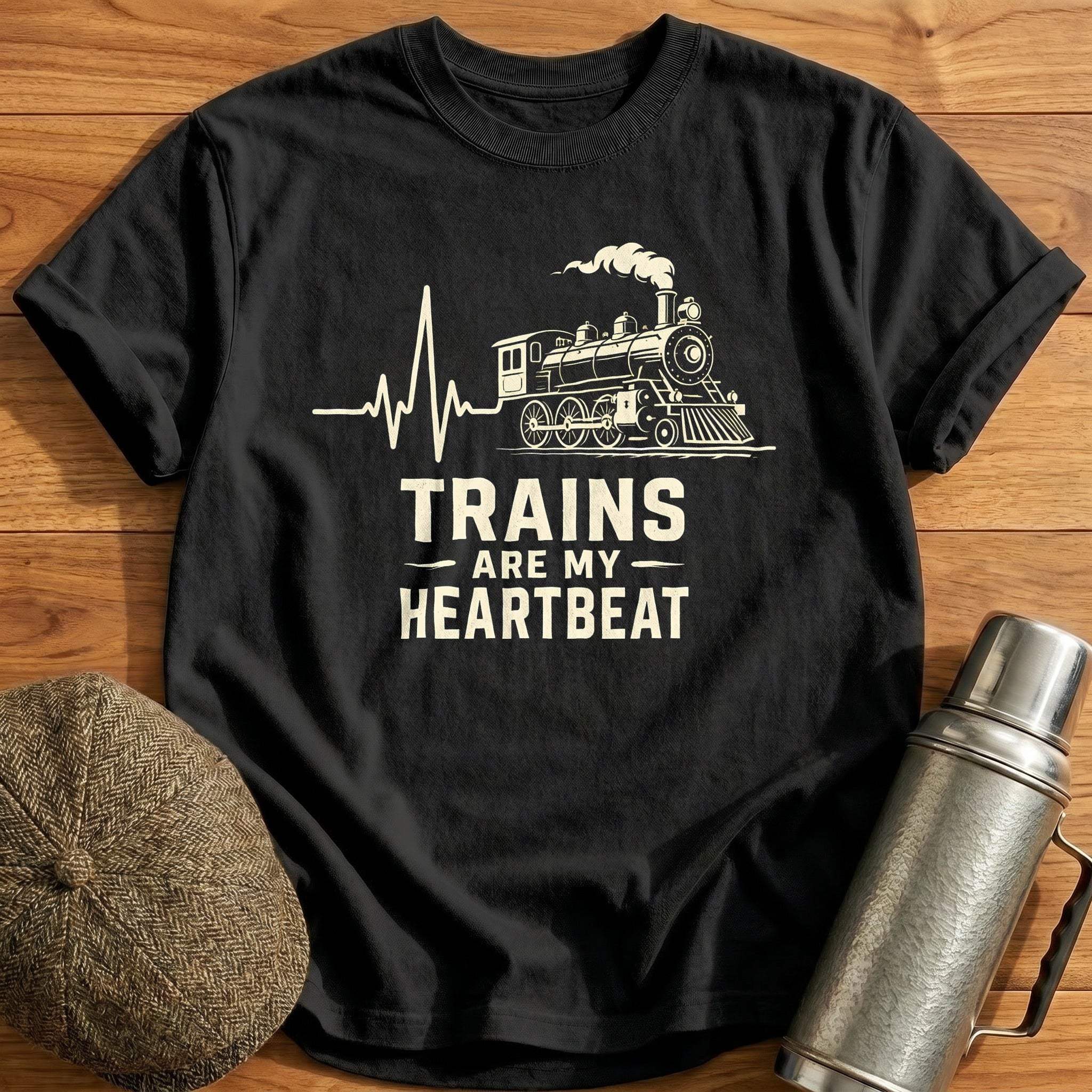 Heartbeat of Steam T-Shirt - Black