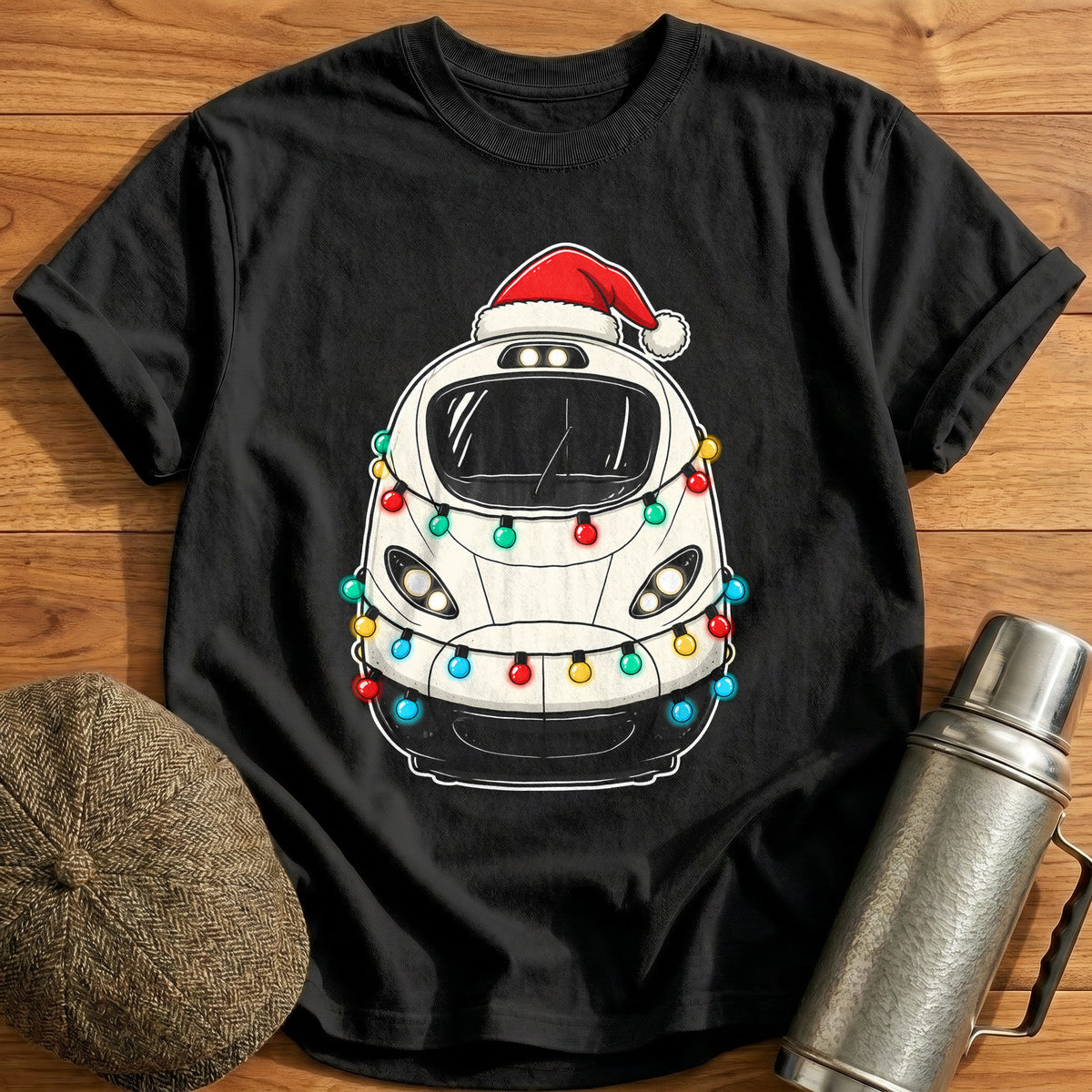 High Speed Train Christmas Lights 67 T-Shirt - Black