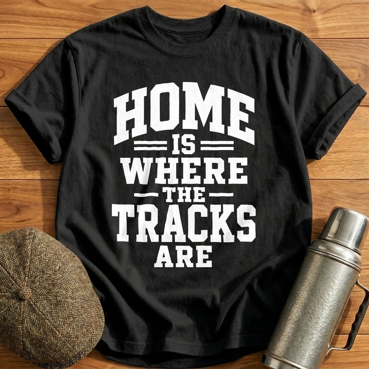 Home Is Where The Tracks Are 82 T-Shirt - Black