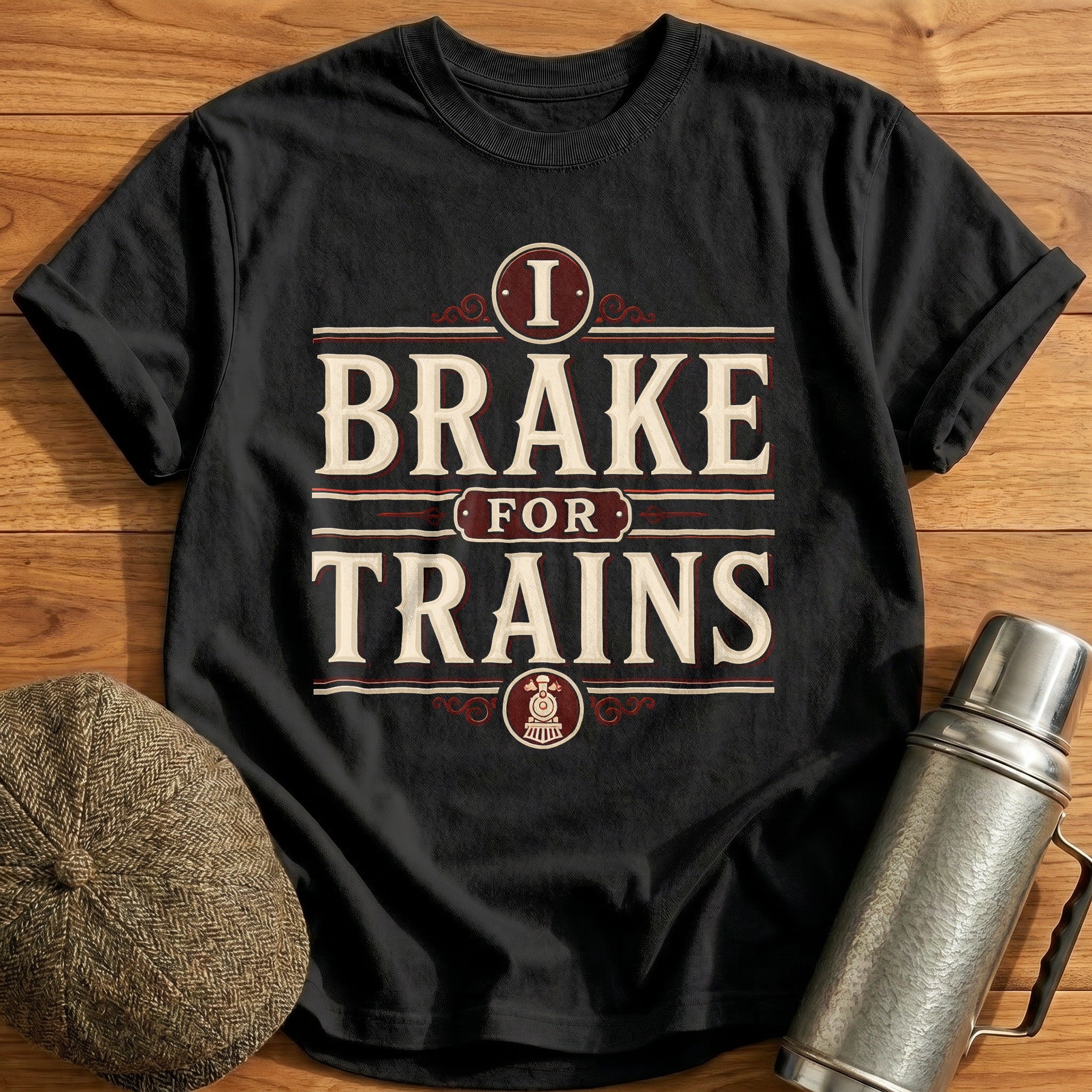 I Brake For Trains Train Spotter - Black