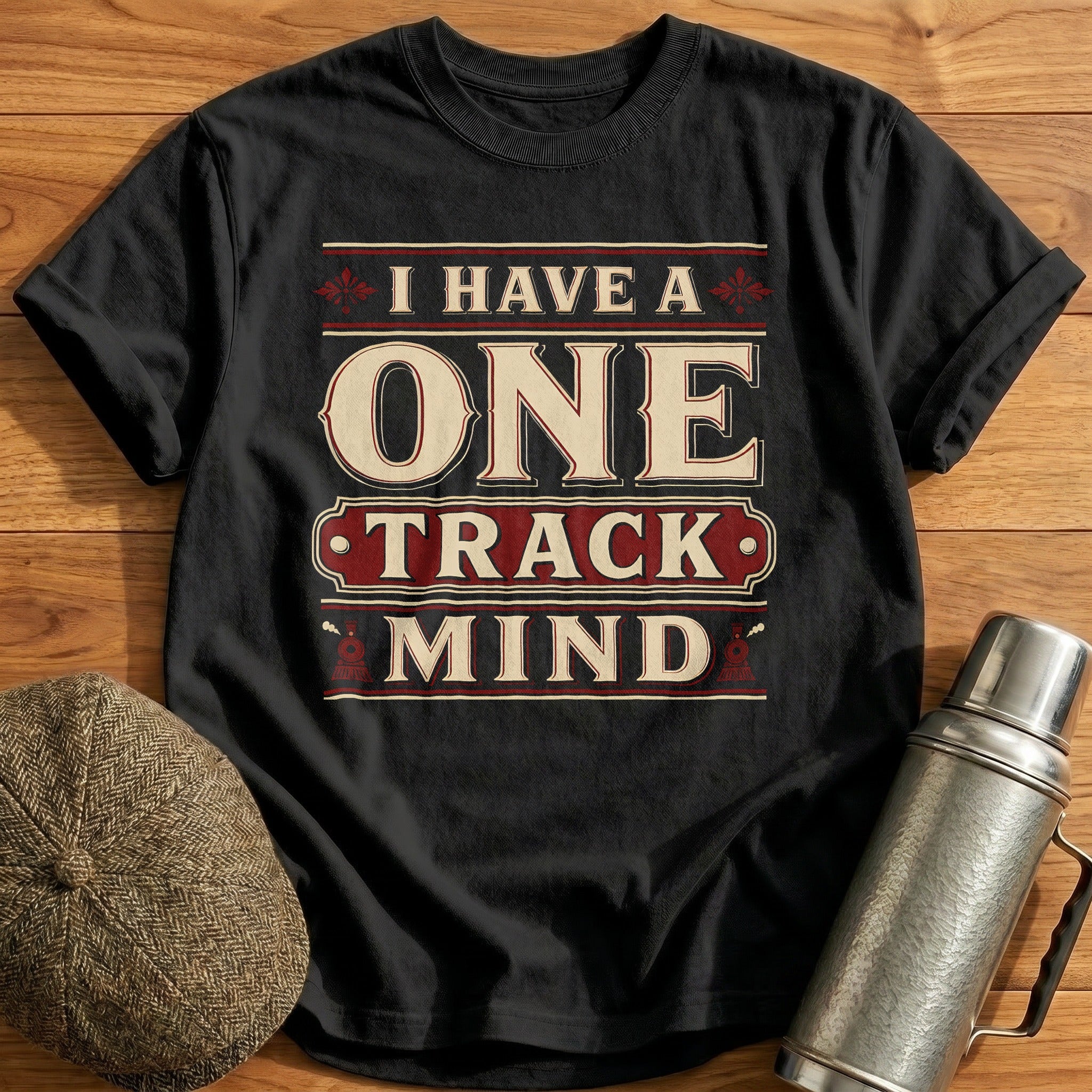 I Have A One Track Mind Music Obsessed Funny - Black
