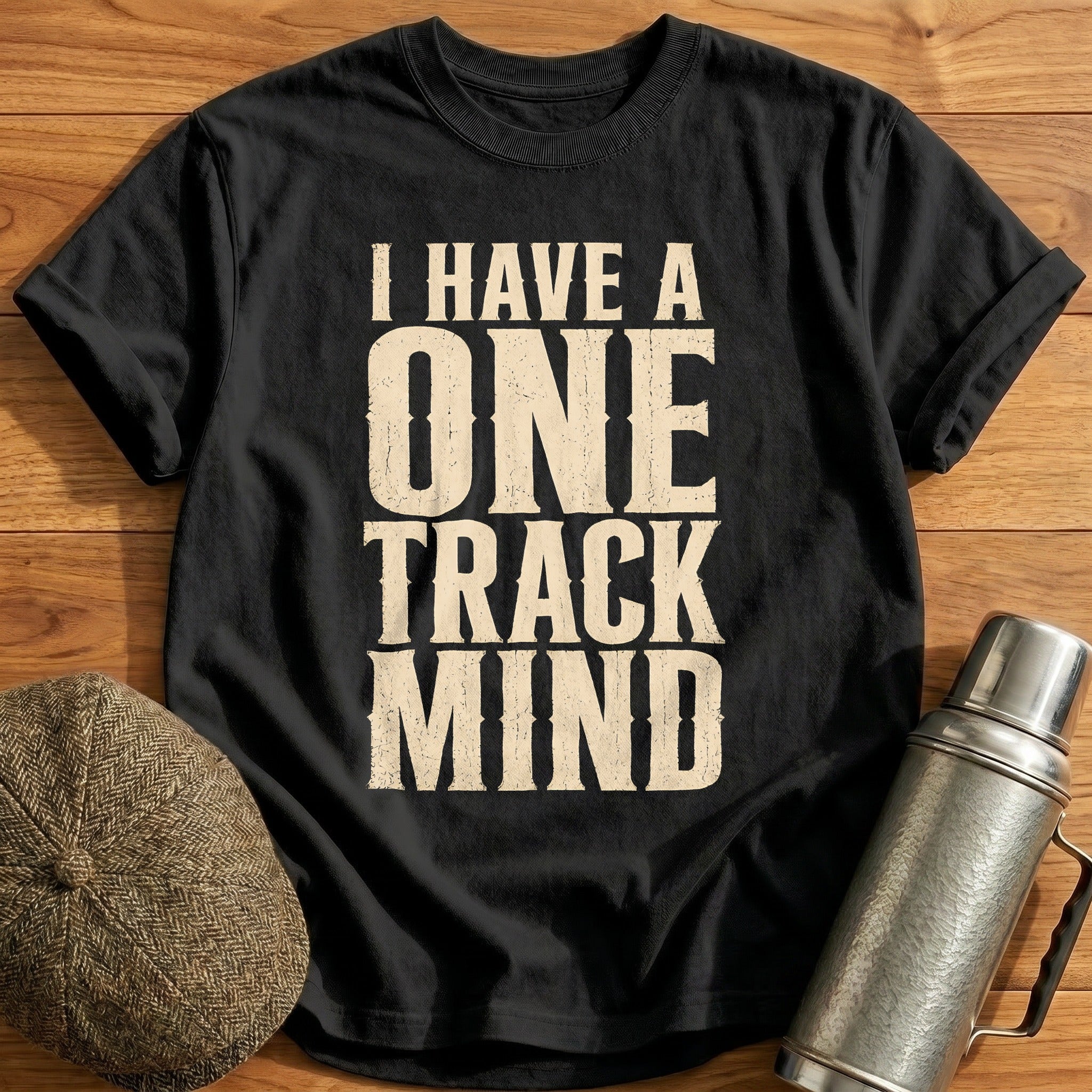 I Have A One Track Mind Runner Focused Funny - Black