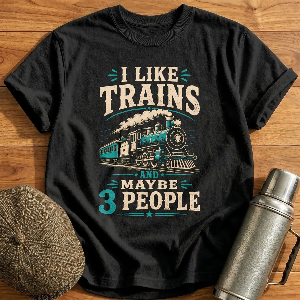 I Like Trains 38 Kids T-Shirt - Black