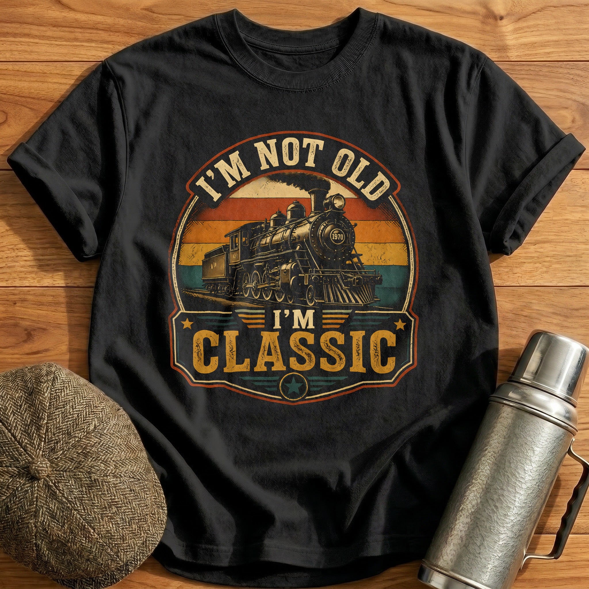 Im Not Old Im Classic Train Vintage - Black