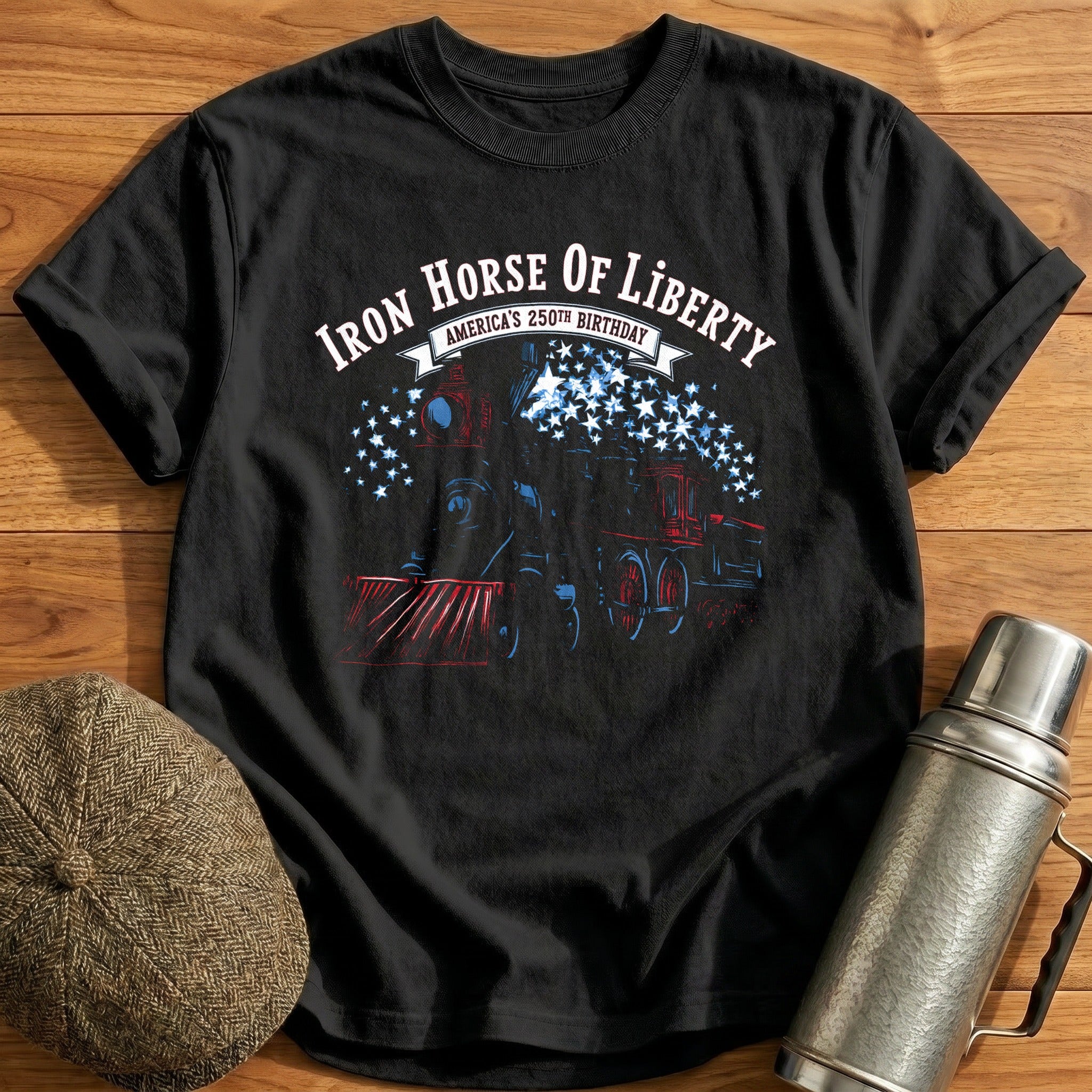 Iron_Horse_Of_Liberty_Vintage T-Shirt - Black