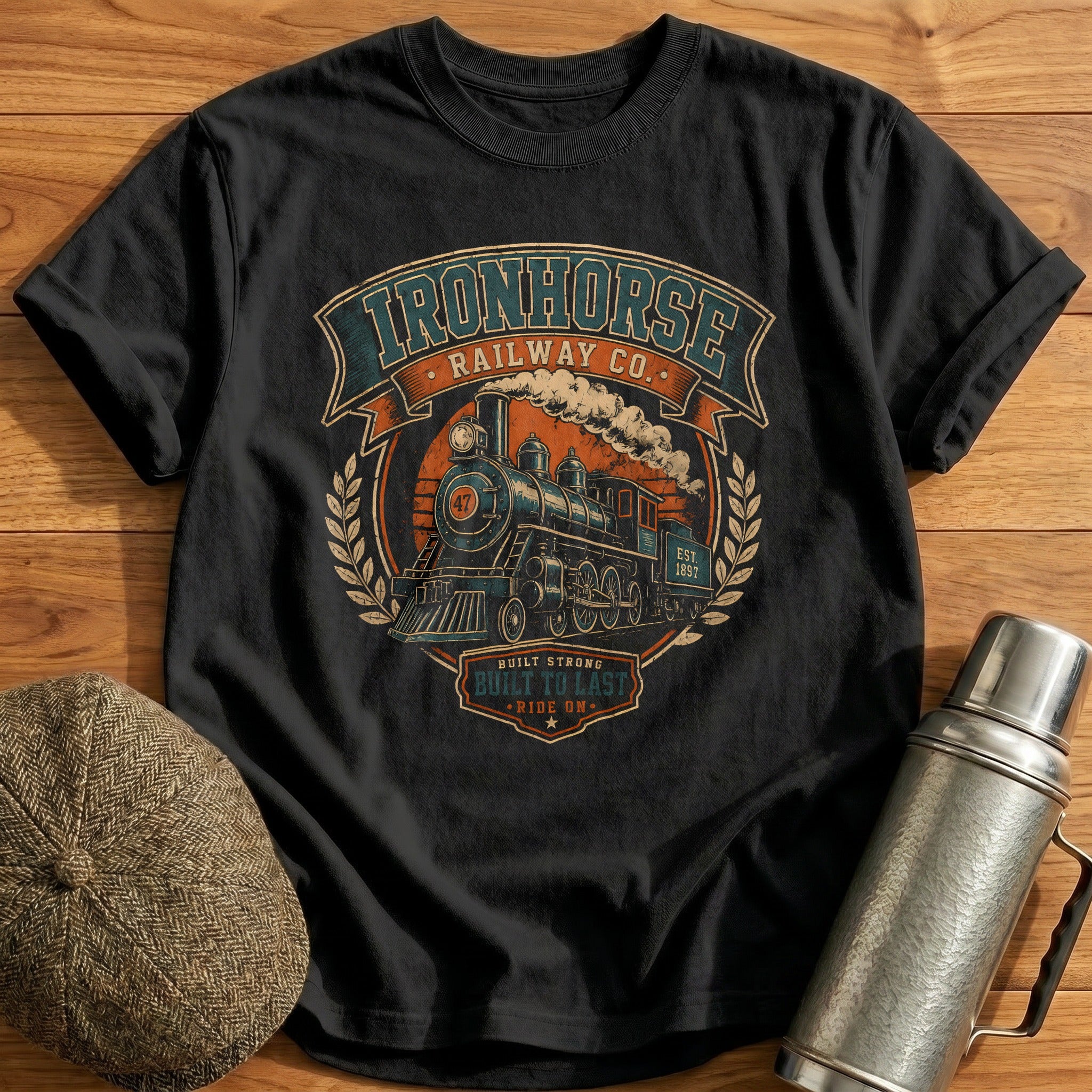 Ironhorse Railway Co Built Strong Built To Ride On - Black