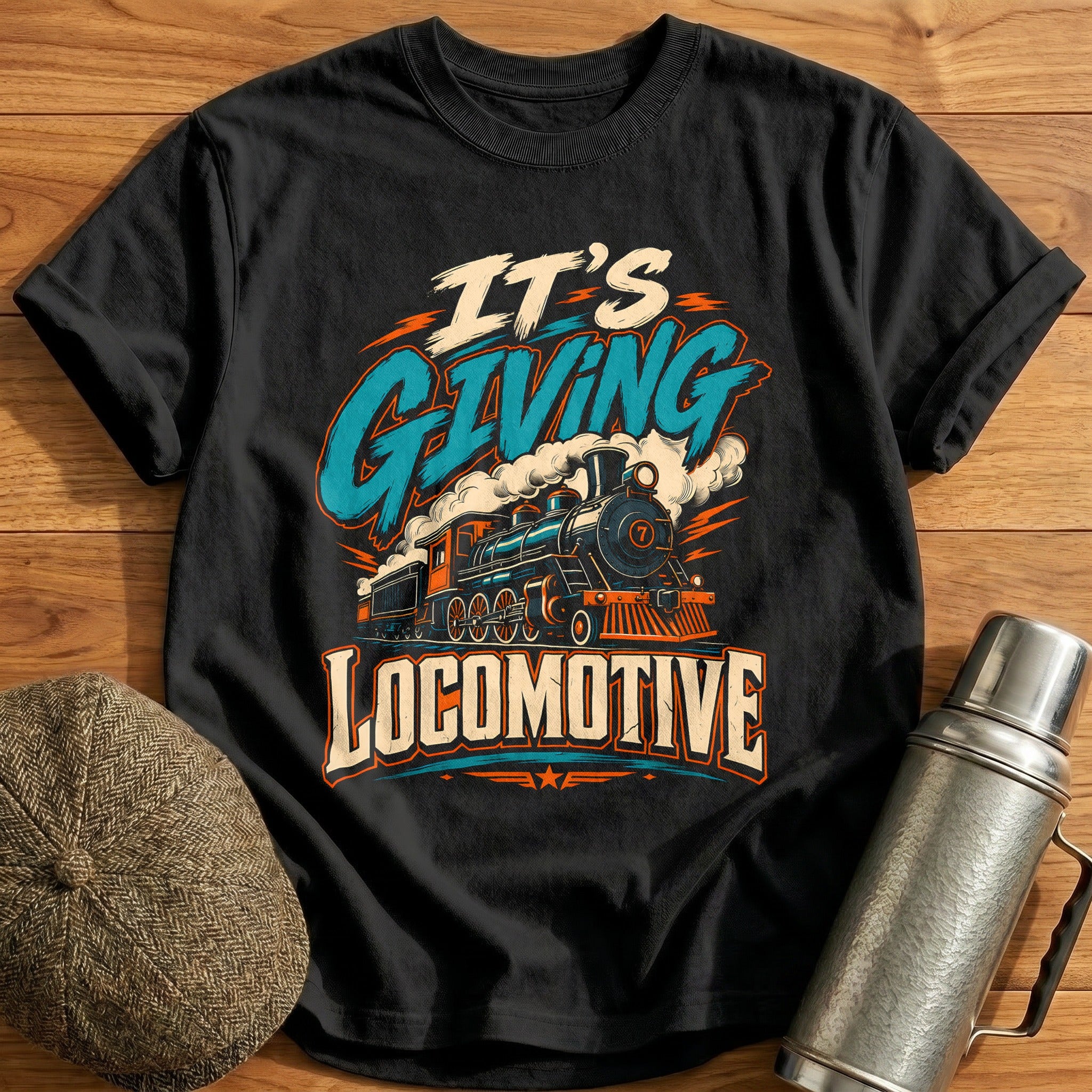 Its Giving Locomotive Train Enthusiast Vintage - Black