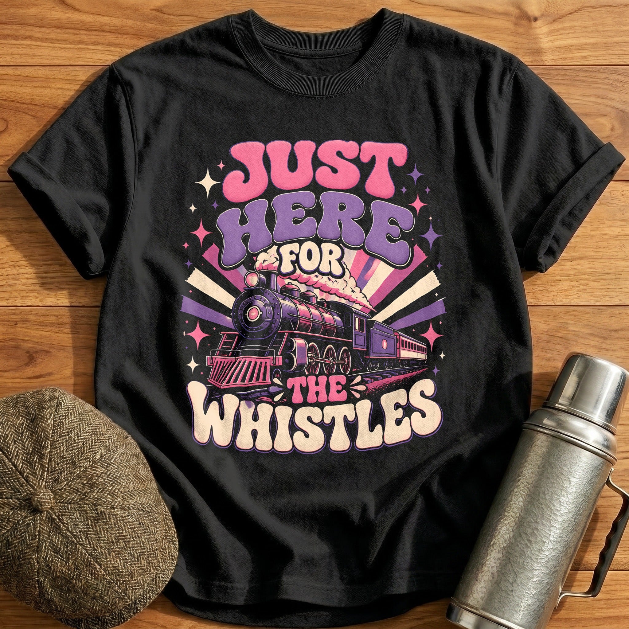Just Here For The Whistles Train Lover - Black