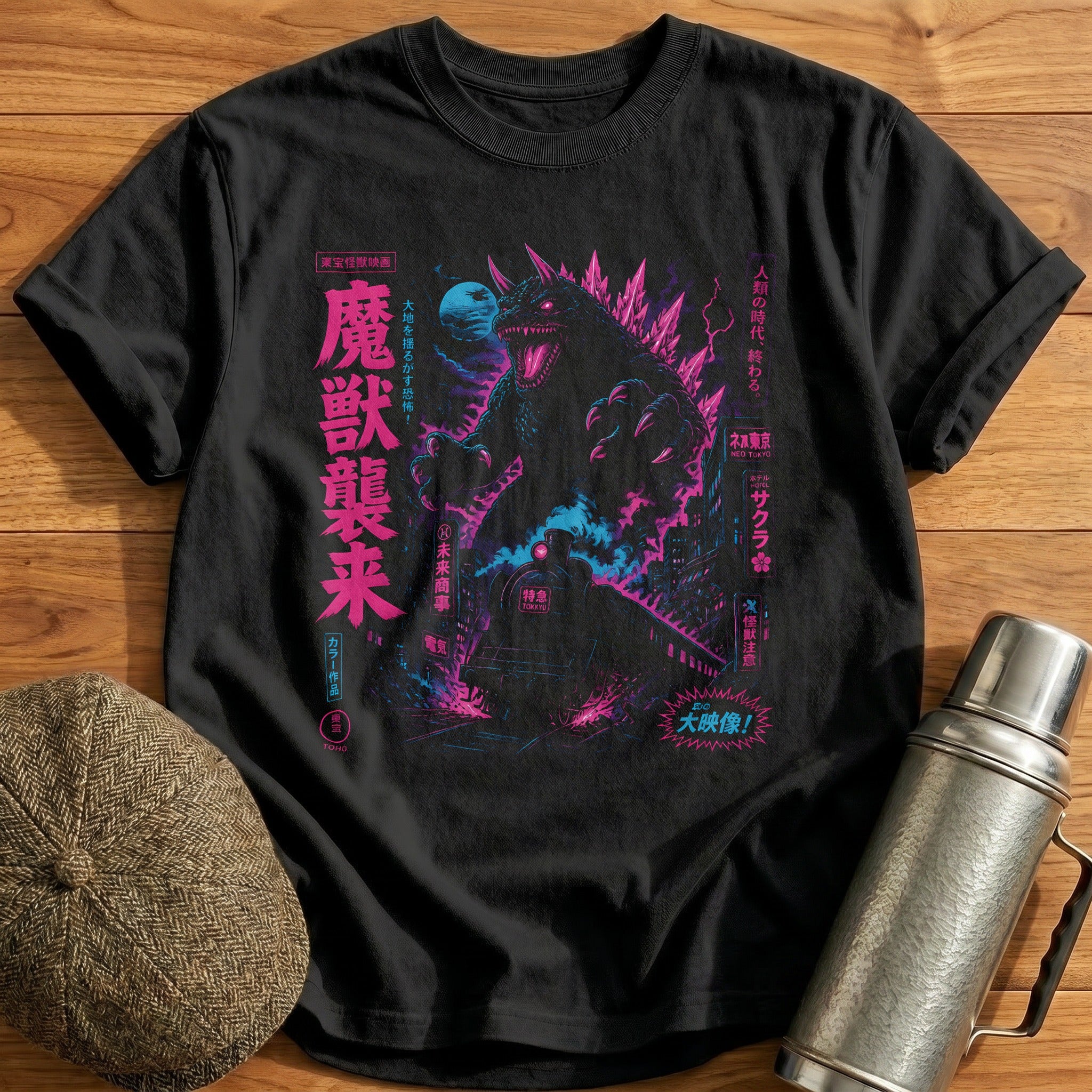 Kaiju Monster Train City Bootleg - Black