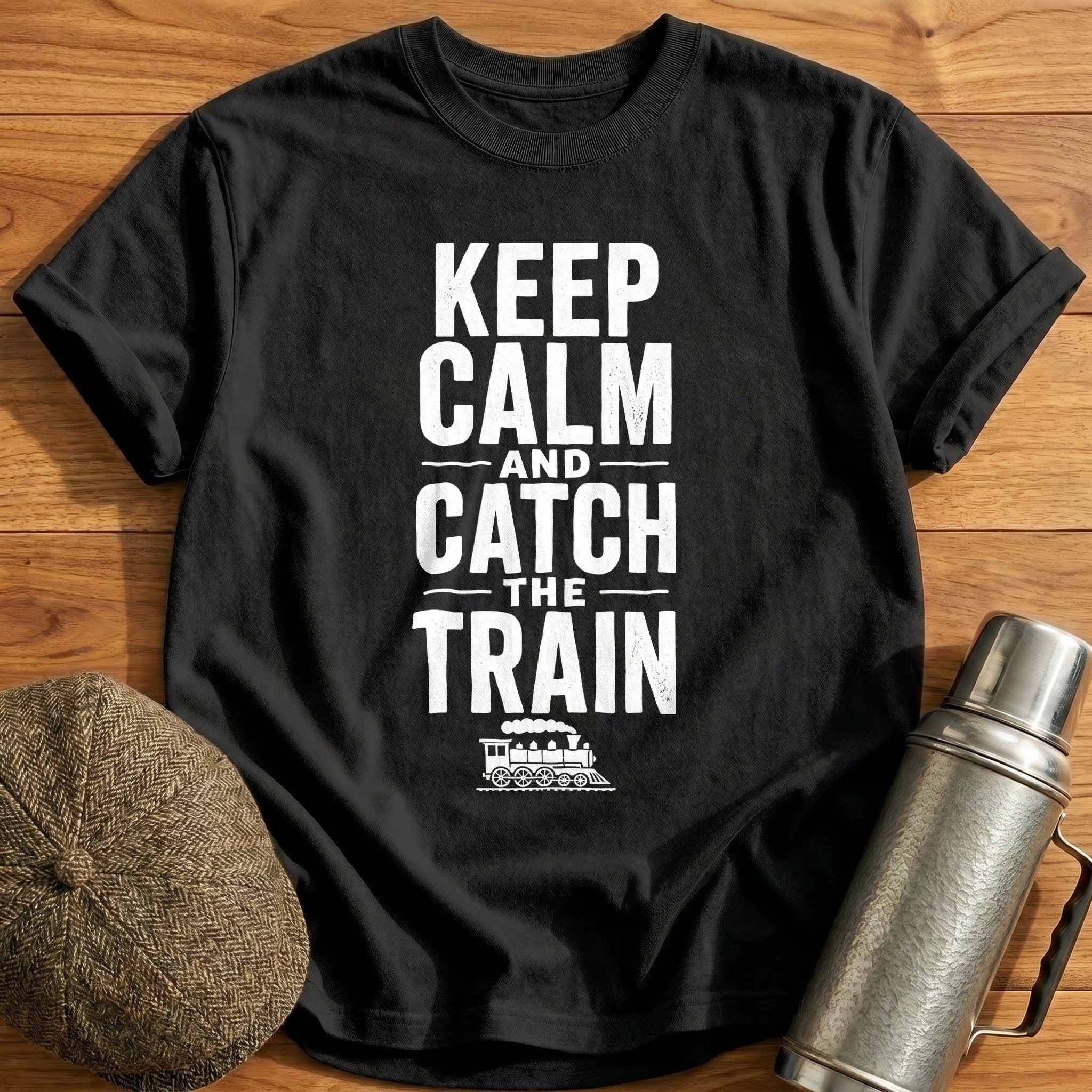 Keep Calm Catch Train 94 T-Shirt - Black