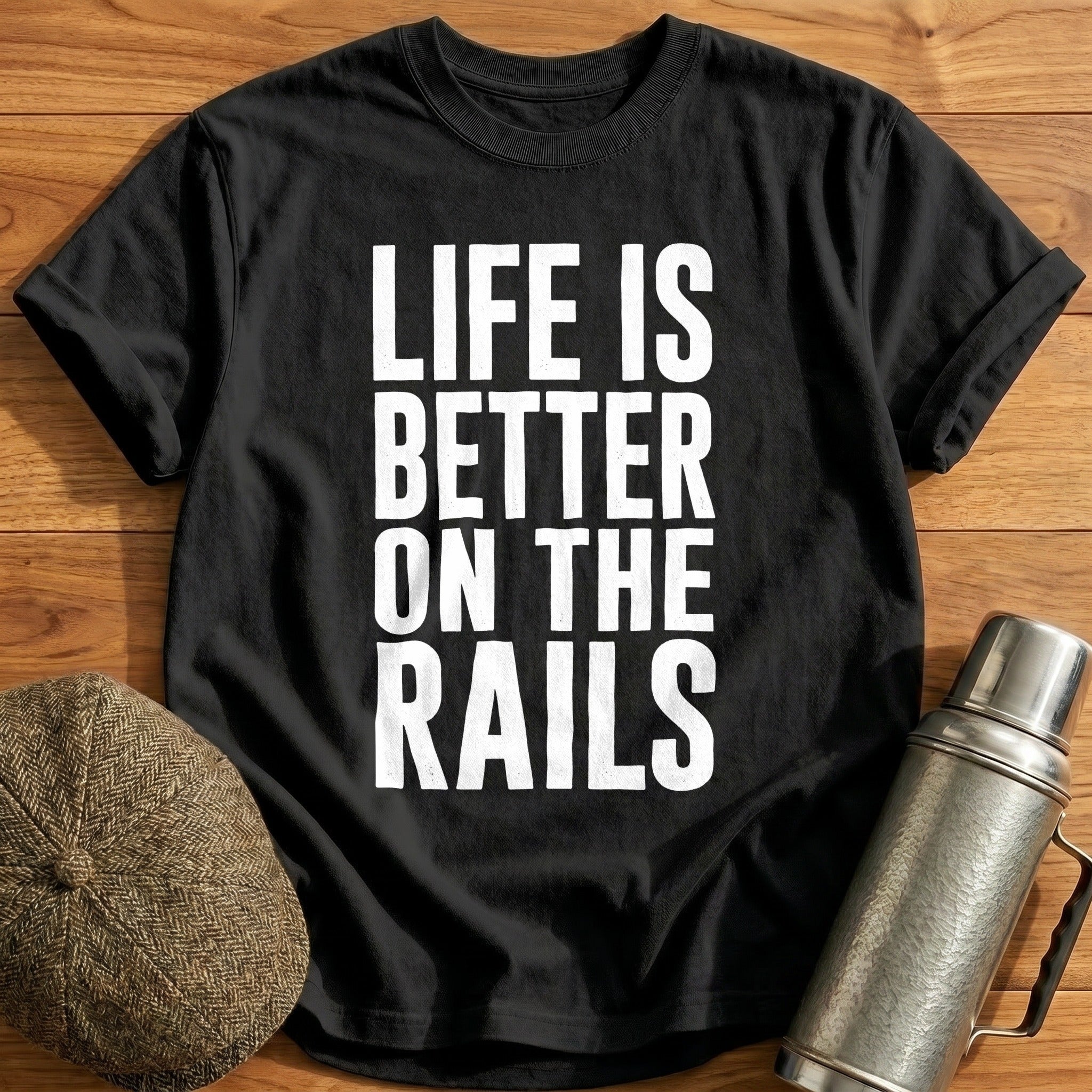 Life Better Rails 42 T-Shirt - Black